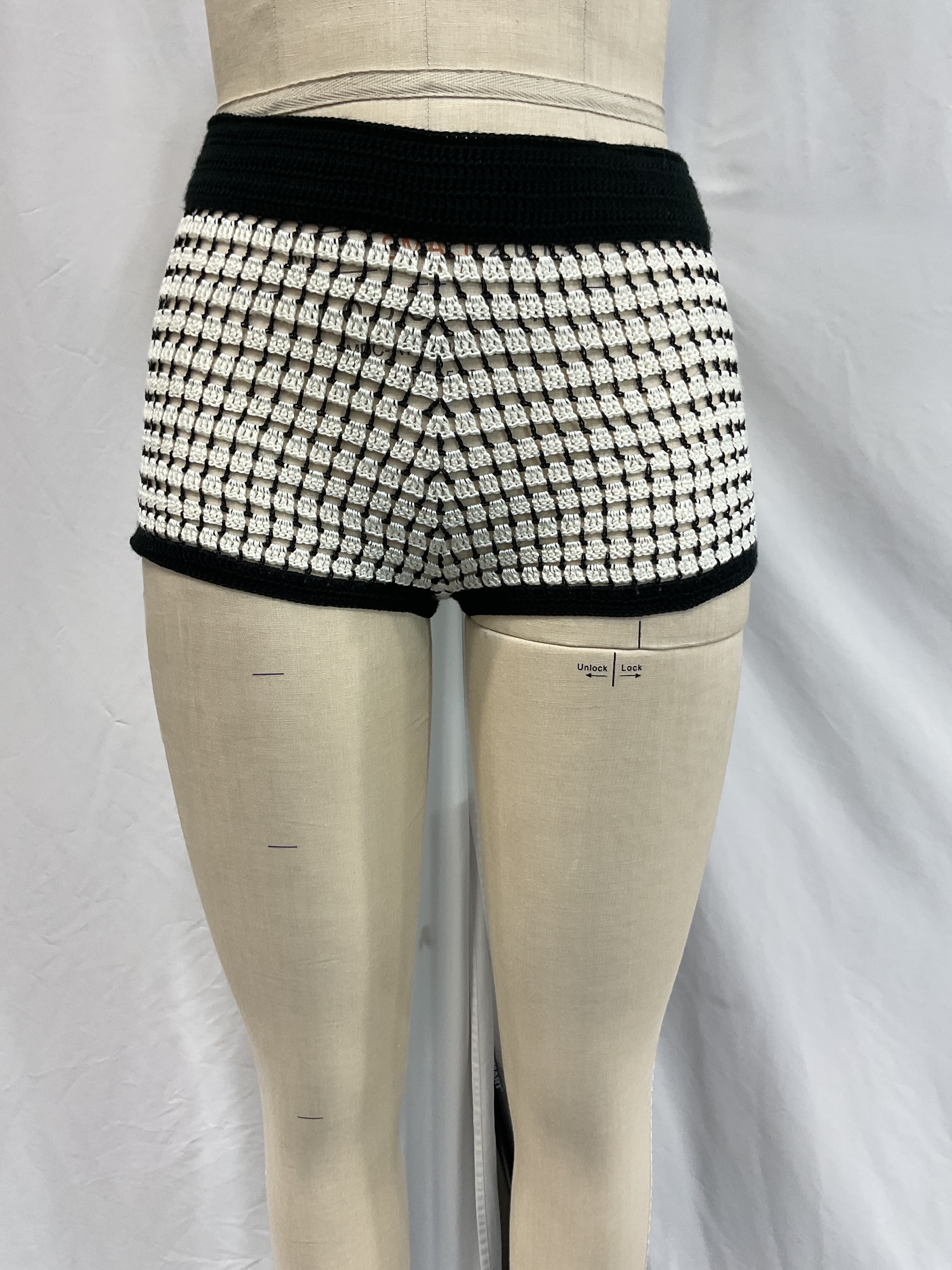 My Beachy Side X Revolve Crochet Hot Shorts In Black & White - Image 2