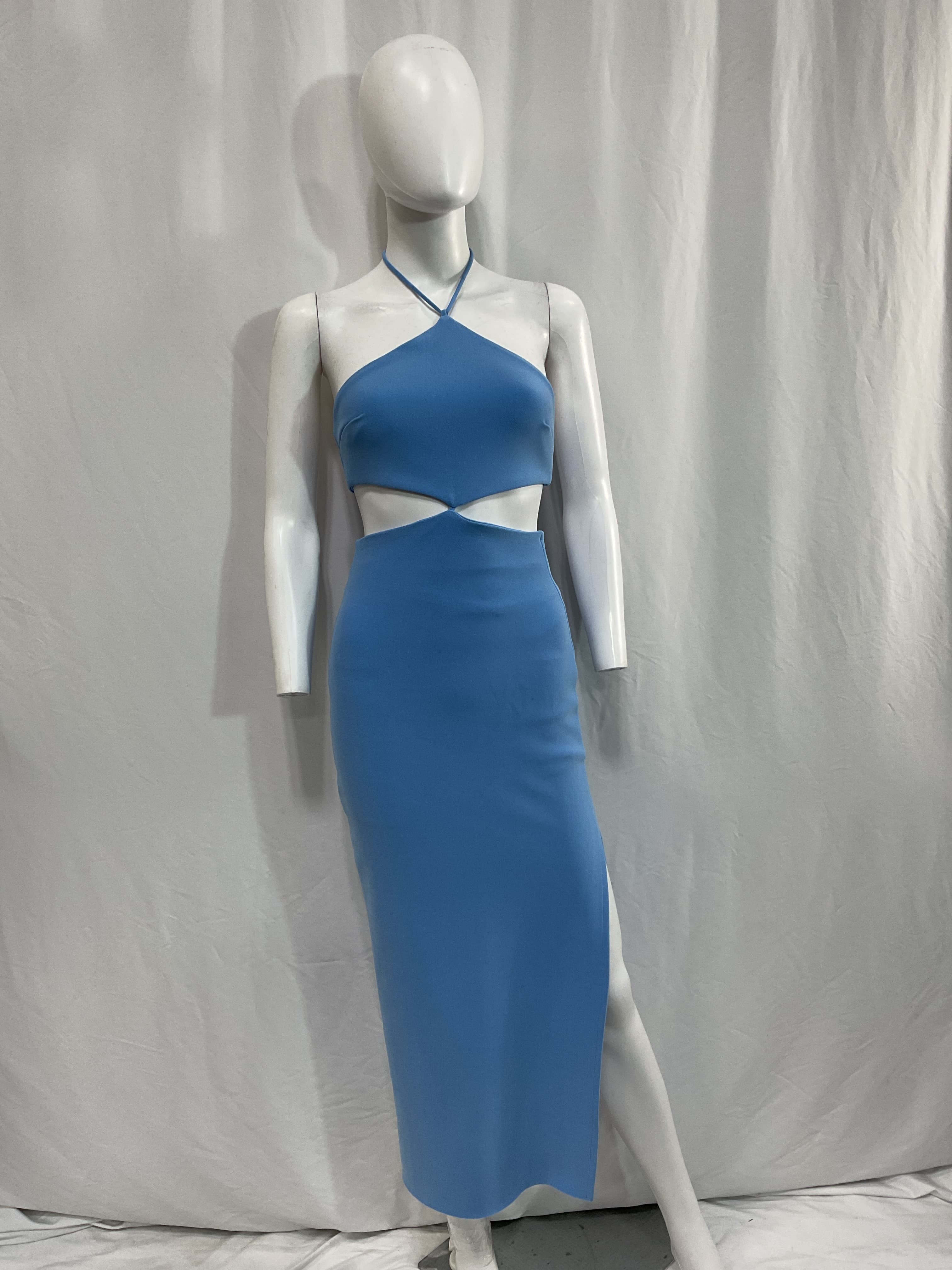 Iris Halter Midi Dress In Malibu Blue - Image 2