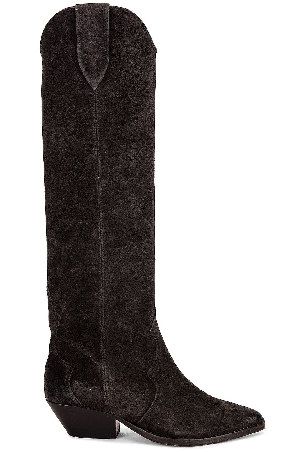 Denvee Suede Boot In Faded Black - Image 1