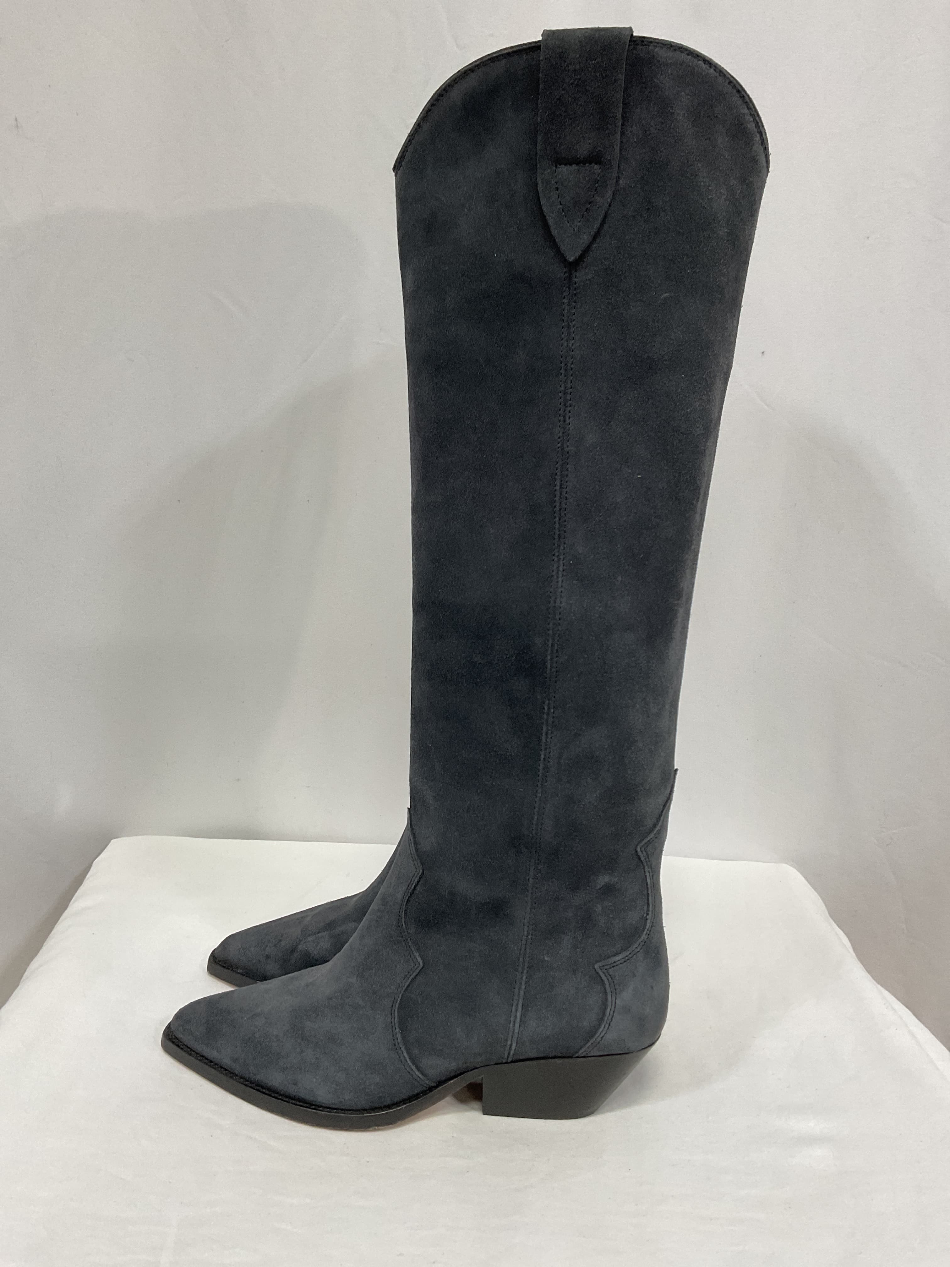 Denvee Suede Boot In Faded Black - Image 2