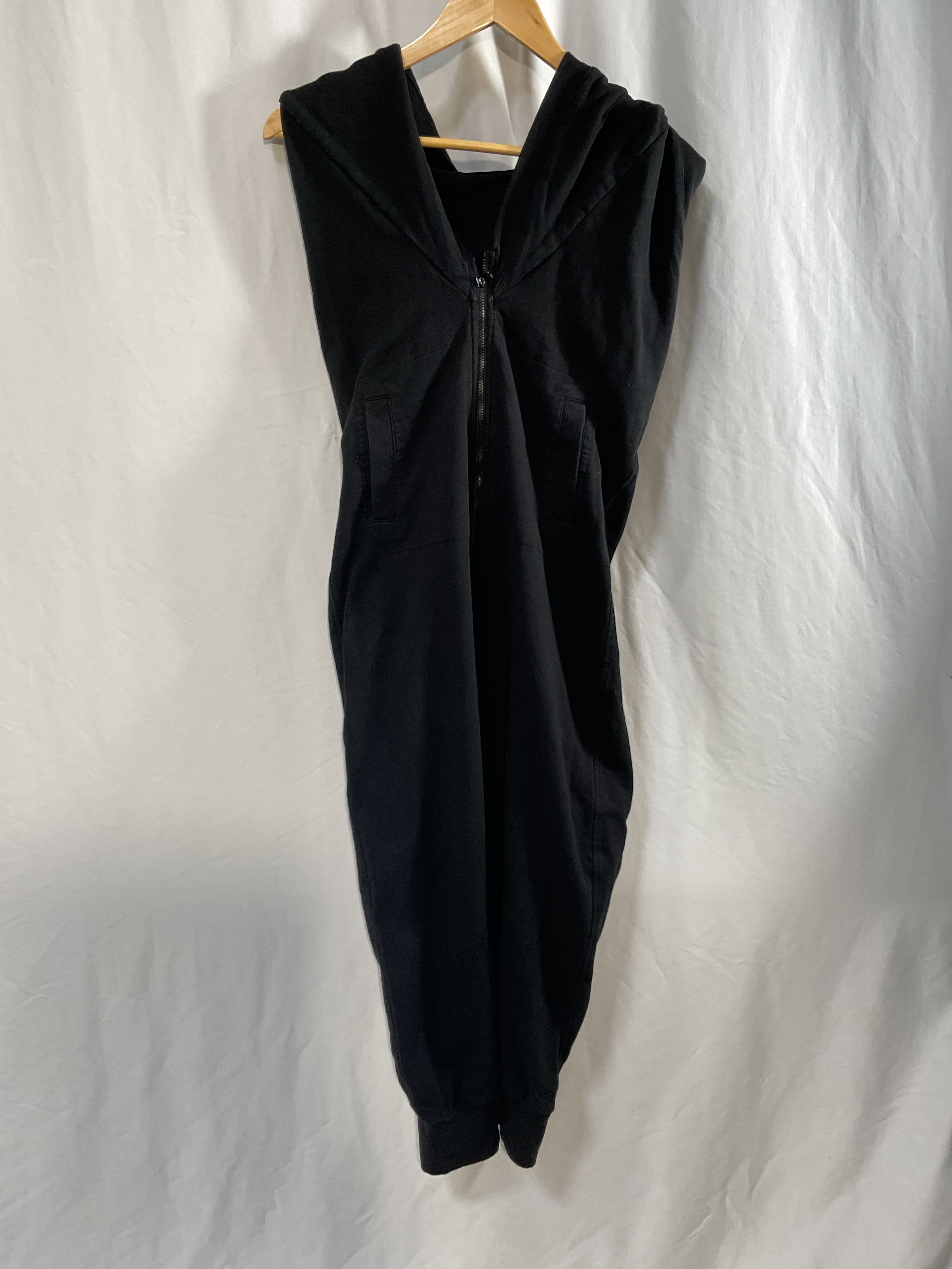 Halter Zip Hood Hoodie Jog Jumpsuit In Black - Image 4