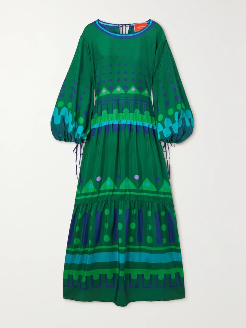 Vesta Printed Silk-Twill Maxi Dress - Image 1