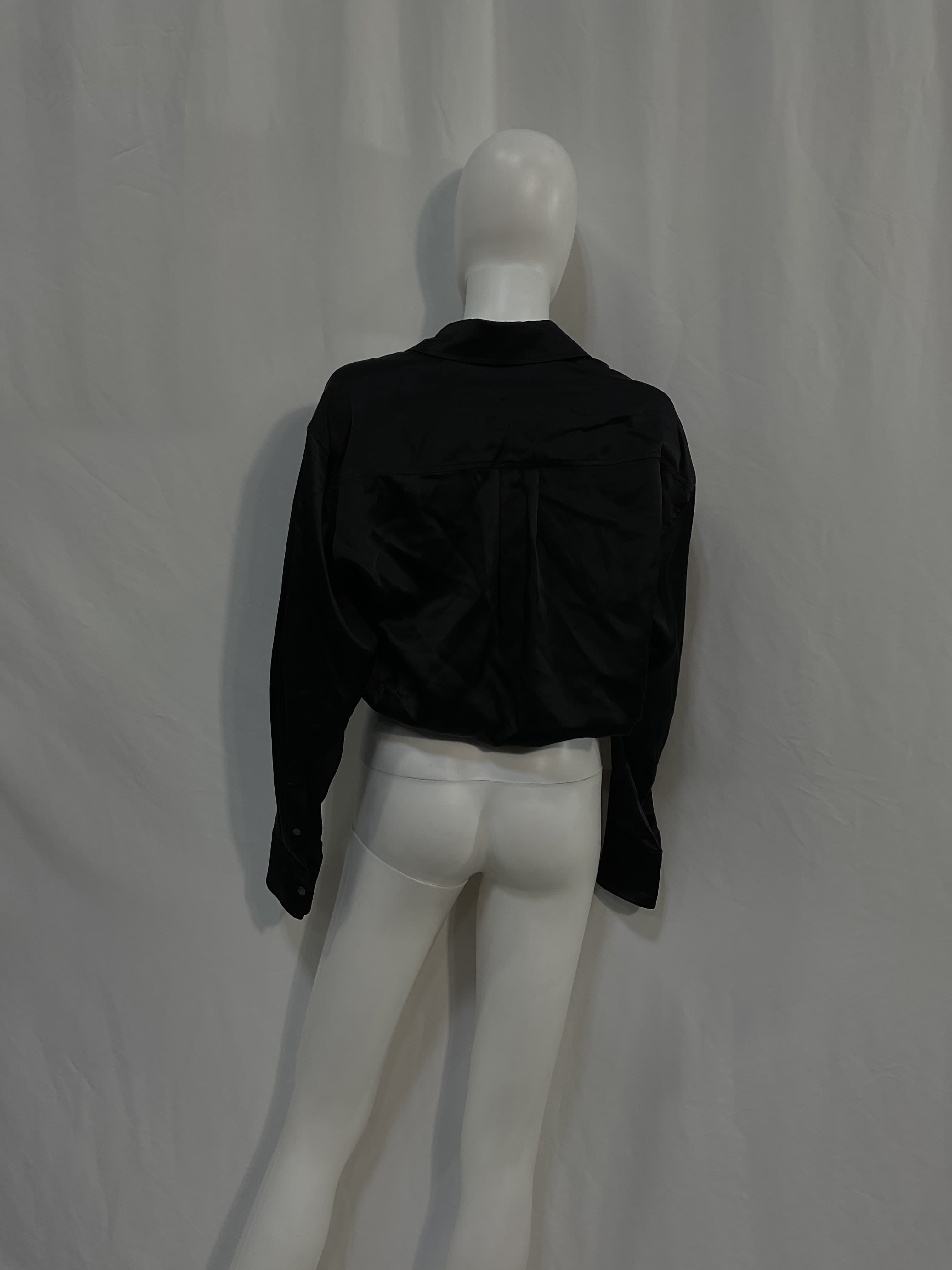 Button Down With Integrated Cami In Black - Image 3