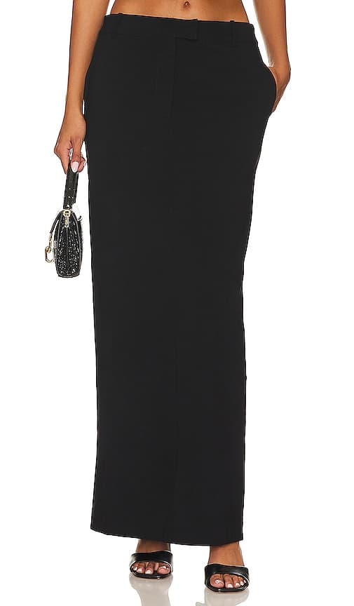Tia Maxi Skirt In Black - Image 1