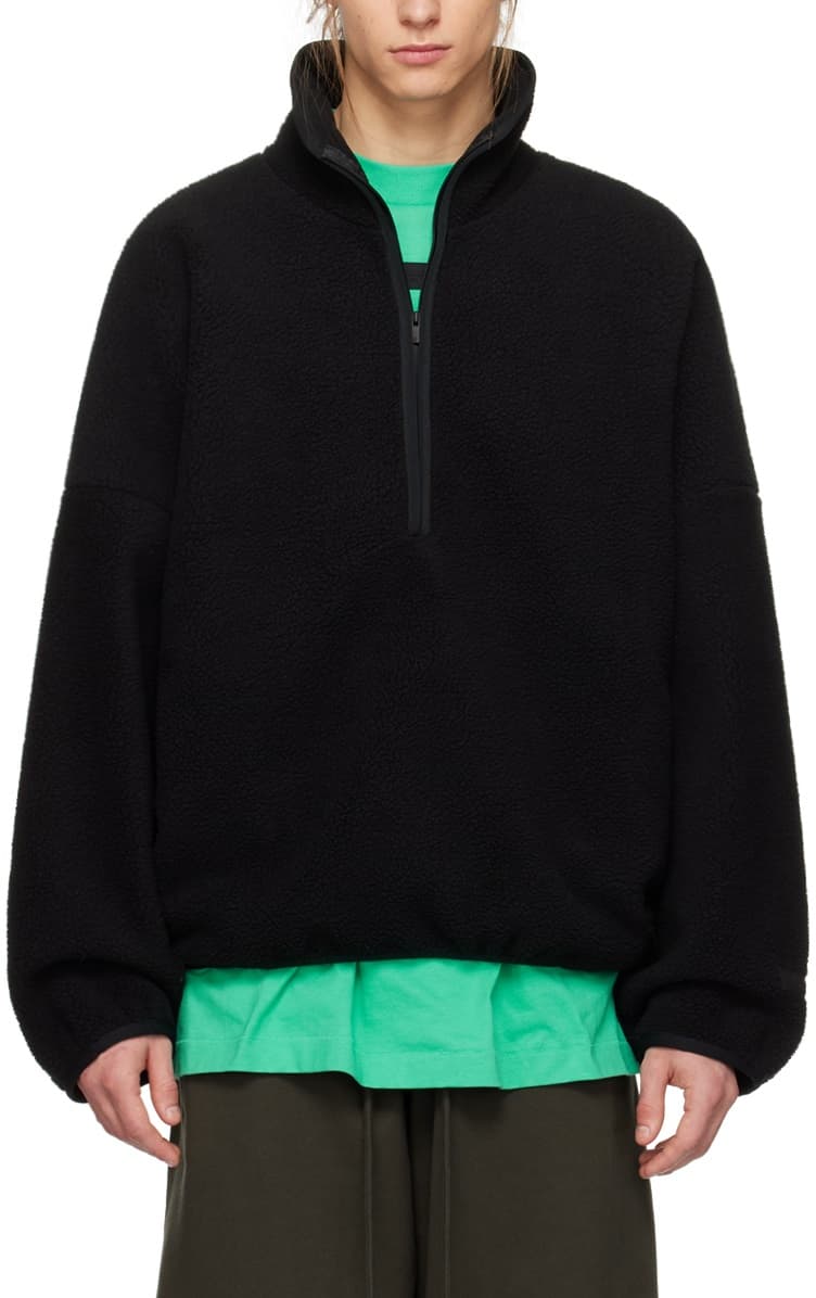Essentials Black Half-Zip Sweatshirt - Image 1