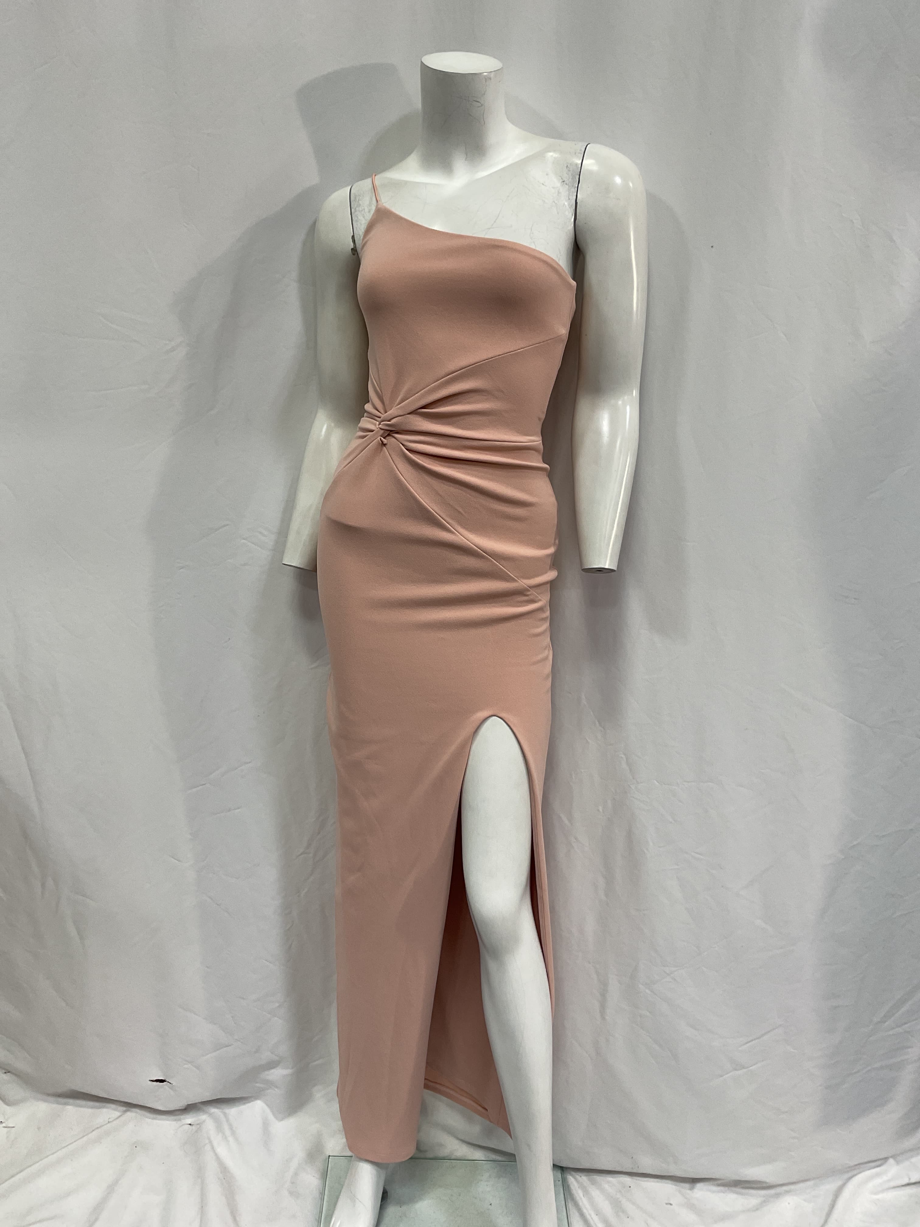 Lust One Shoulder Gown In Blush - Image 3