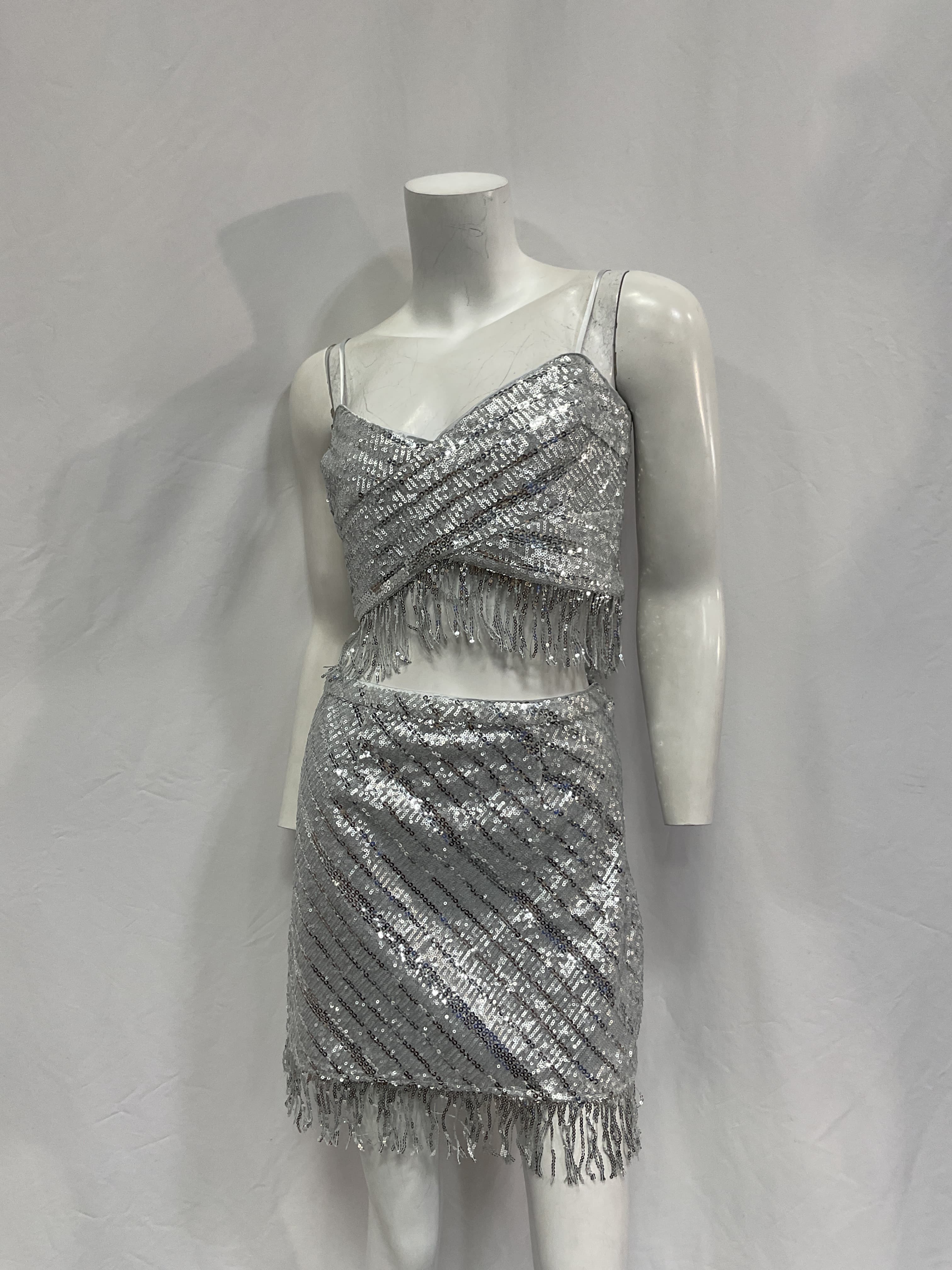 Persephone Top & Mini Skirt Set In Platinum - Image 3