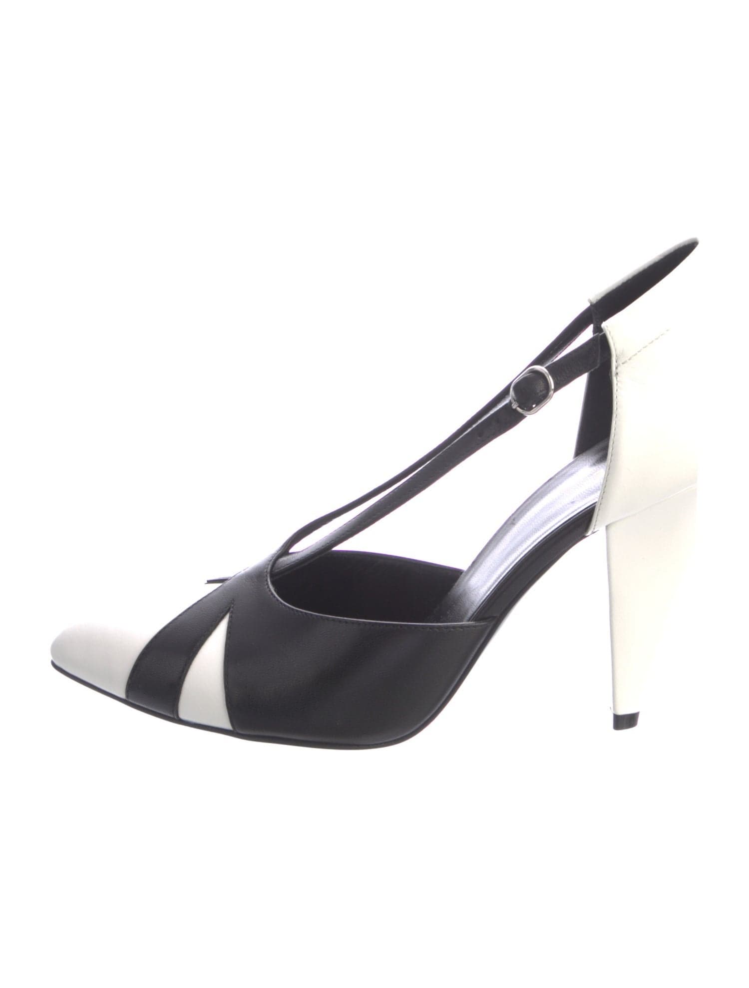 Celine Leather Colorblock Pattern T-Strap Pumps - Image 1