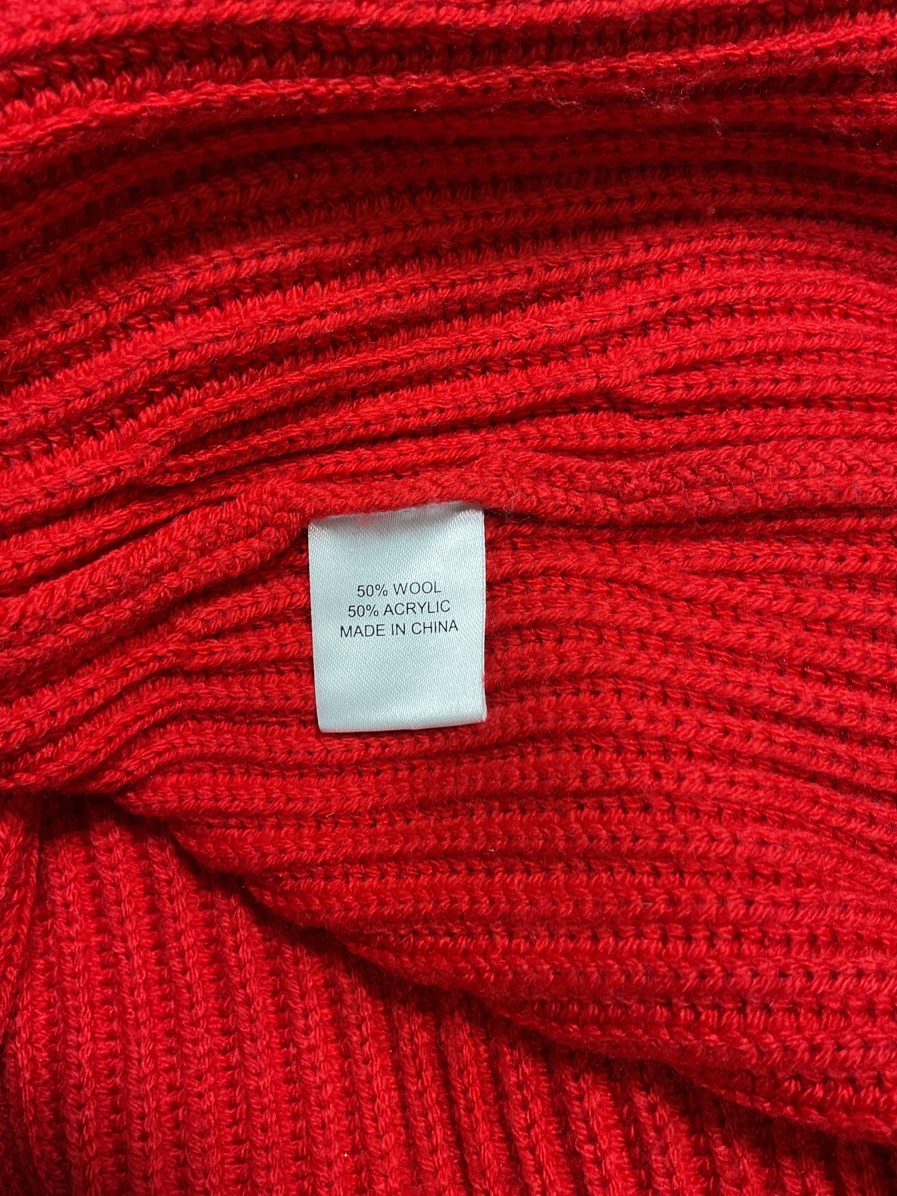Red Ruffle Neck Delphine Sweater - Image 3