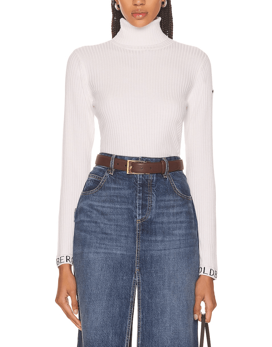 Mira Turtleneck Sweater In White - Image 1