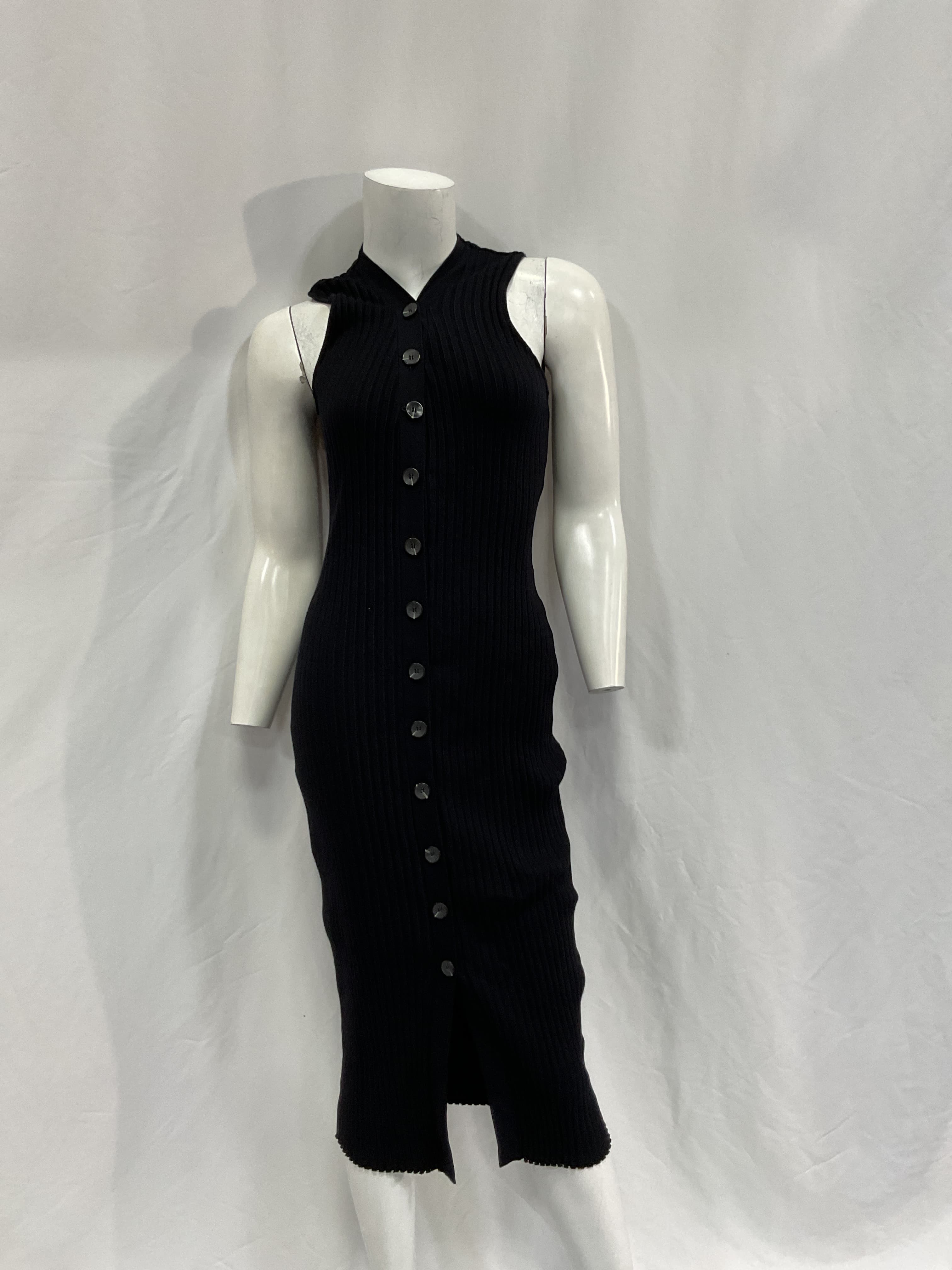 Rib Sweater Knit Sleeveless Cardigan Dress - Image 2
