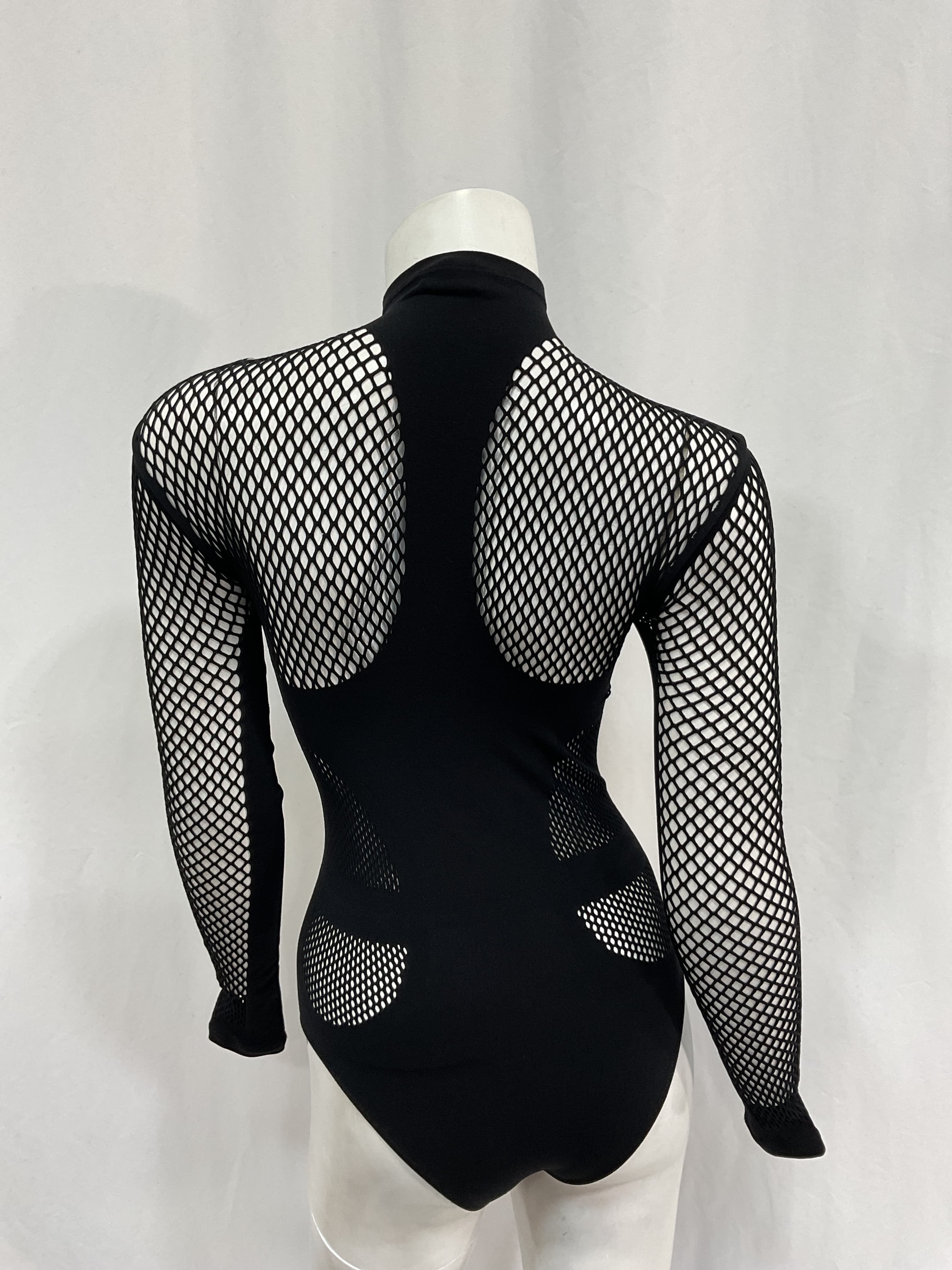 Mesh Bodysuit In Black - Image 2