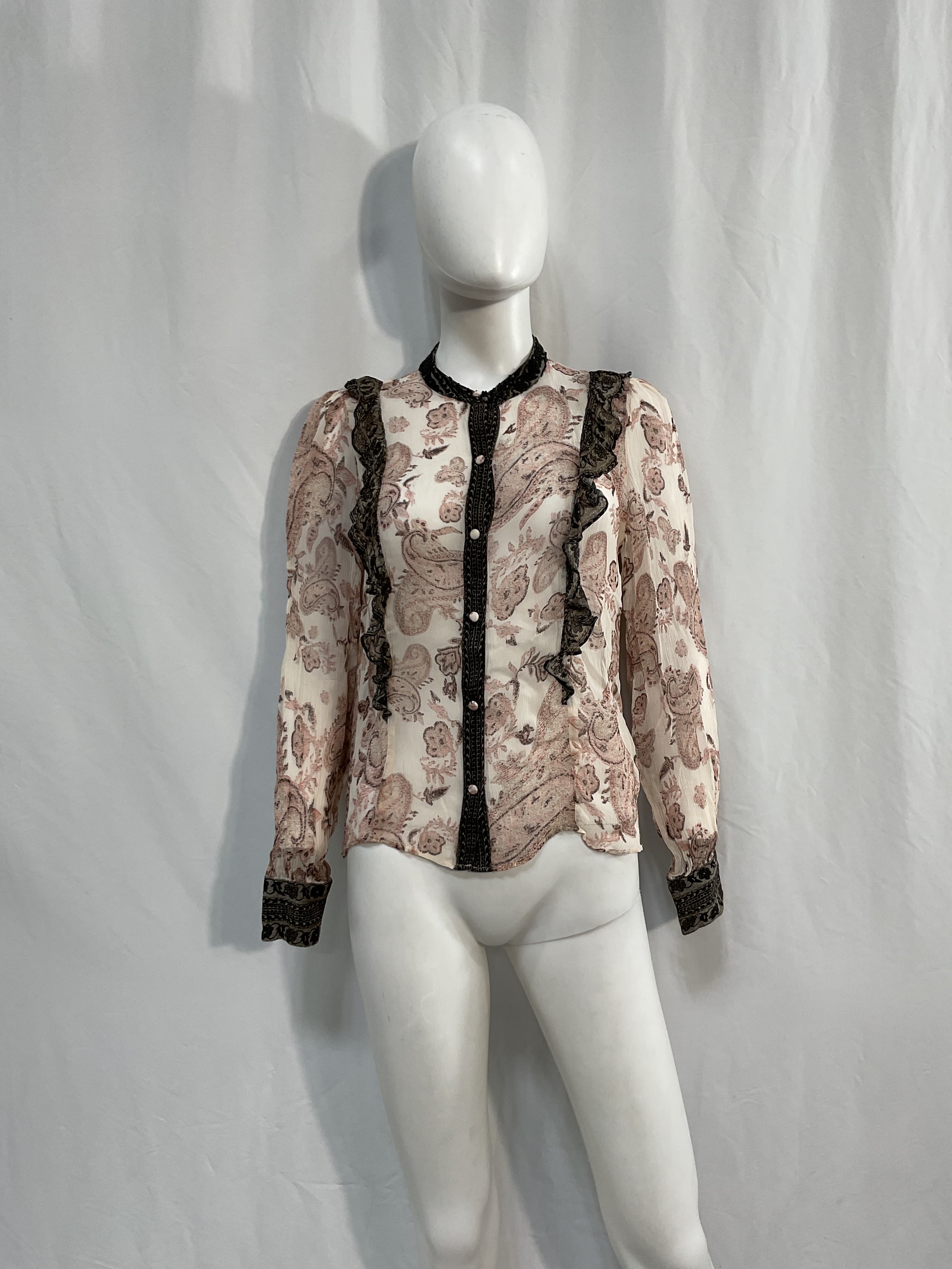 Luana Frilly Shirt In Black & White - Image 2