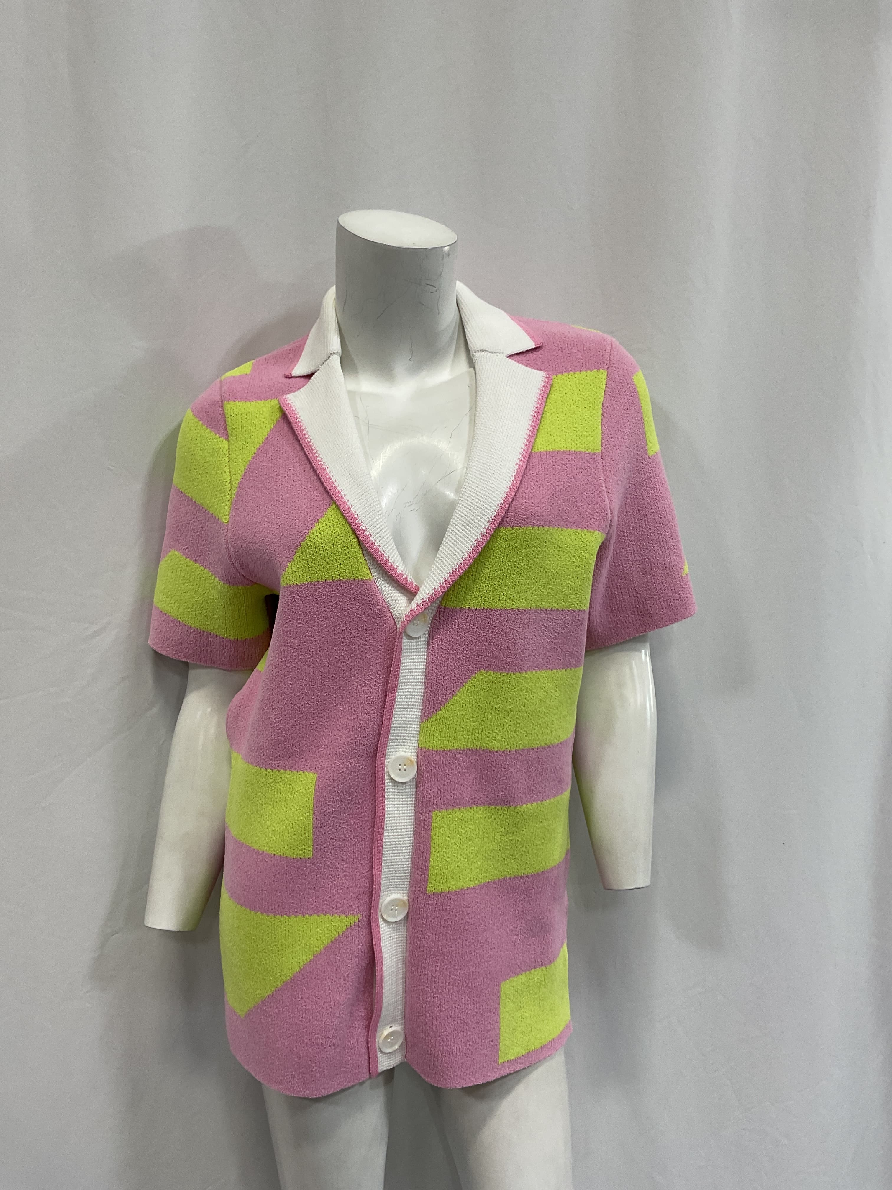 Lei Shirt In Stripe Pink & Green - Image 3