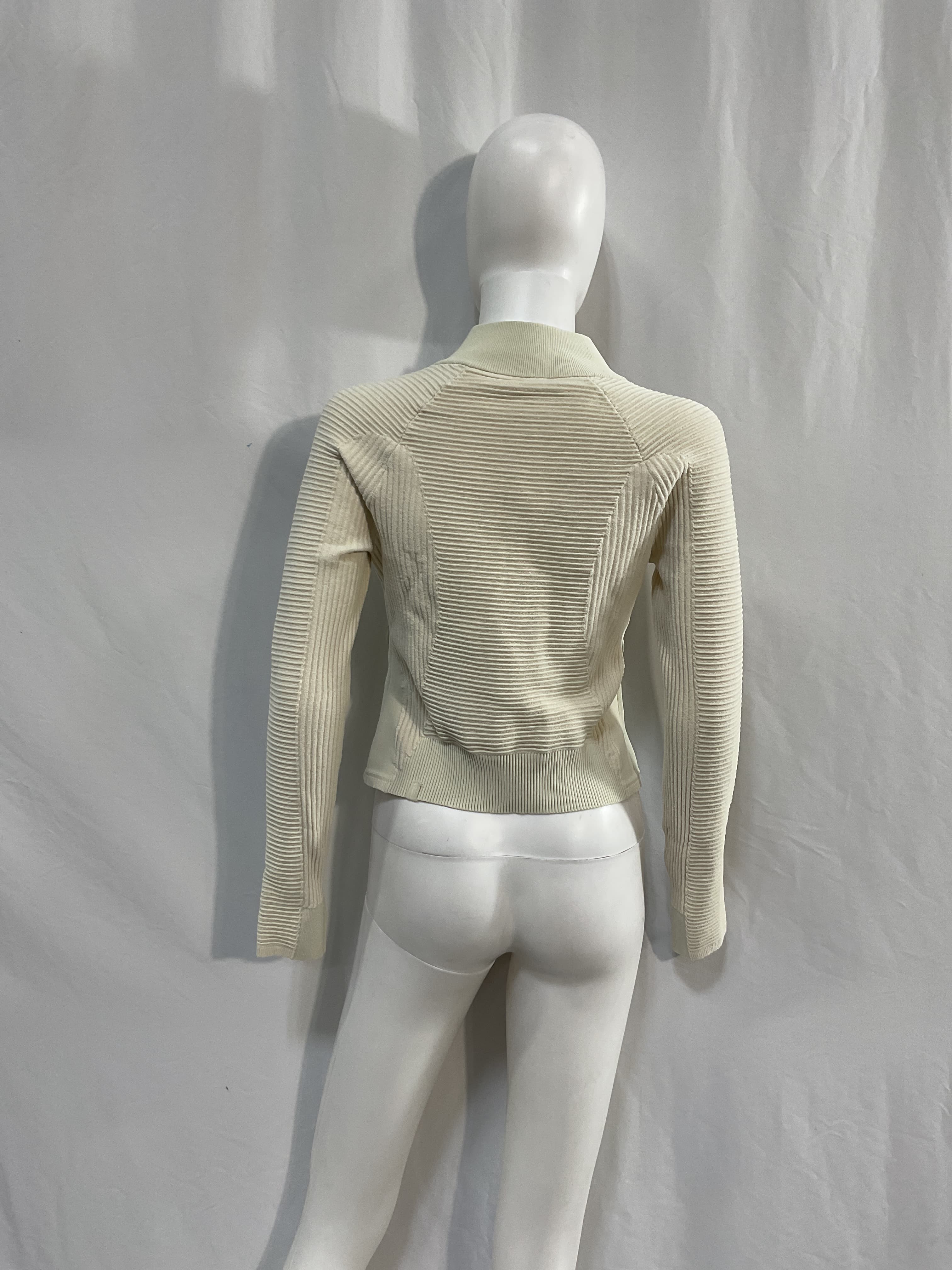Mixed Rib-Knit Zip Up - Image 3