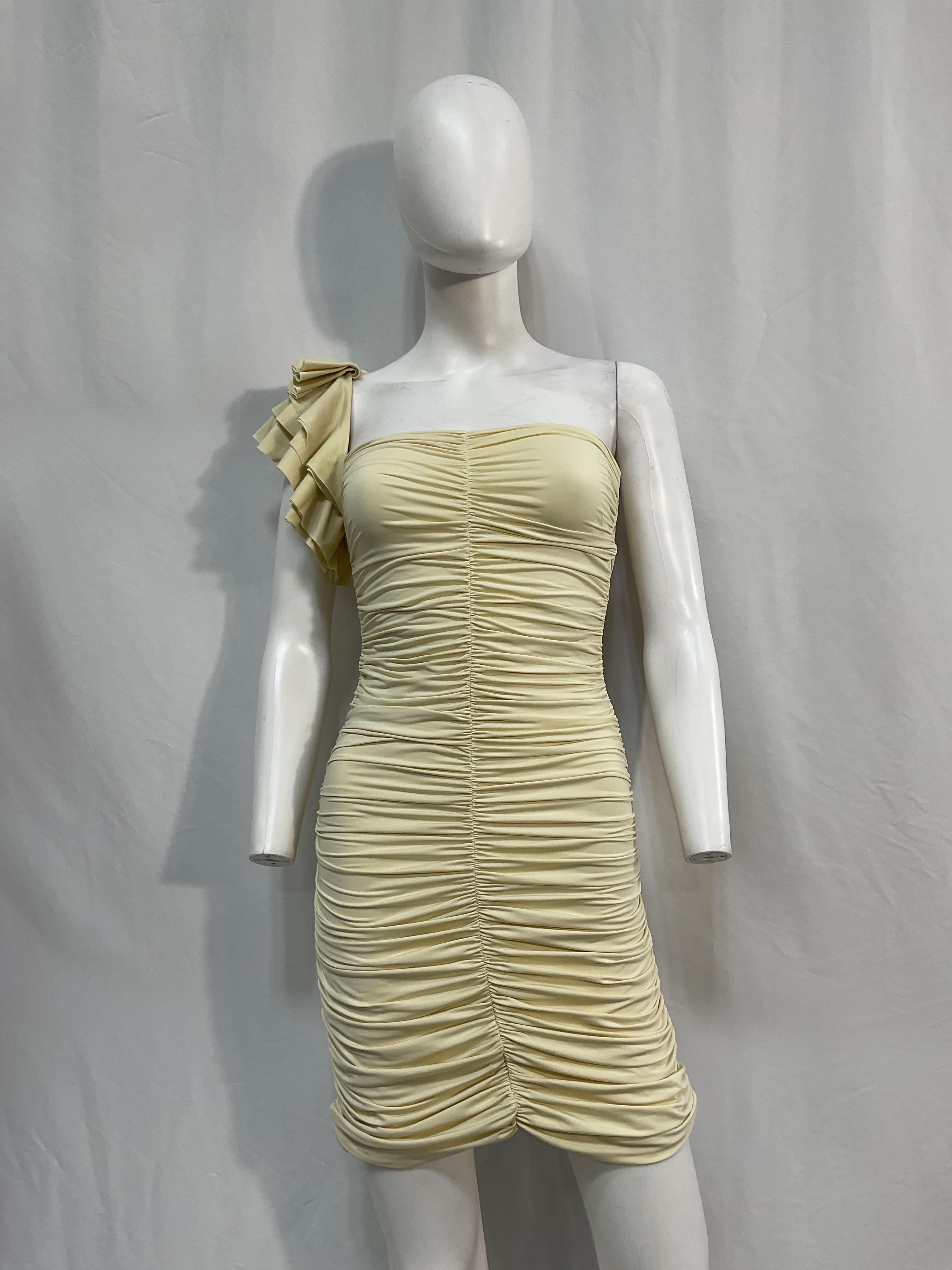 Equinoccio One-Shoulder Ruched Stretch-Jersey Mini Dress - Image 3