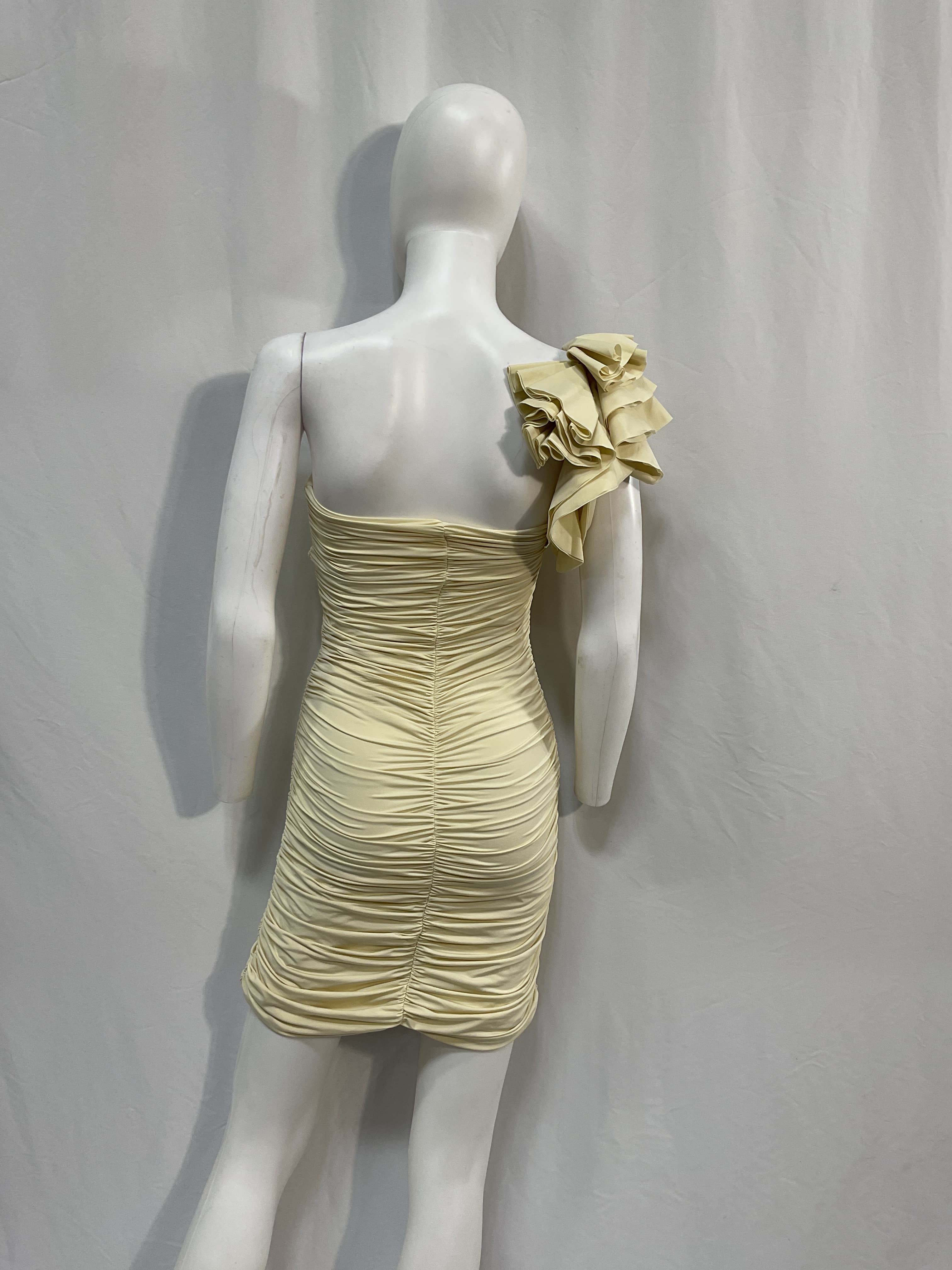Equinoccio One-Shoulder Ruched Stretch-Jersey Mini Dress - Image 2