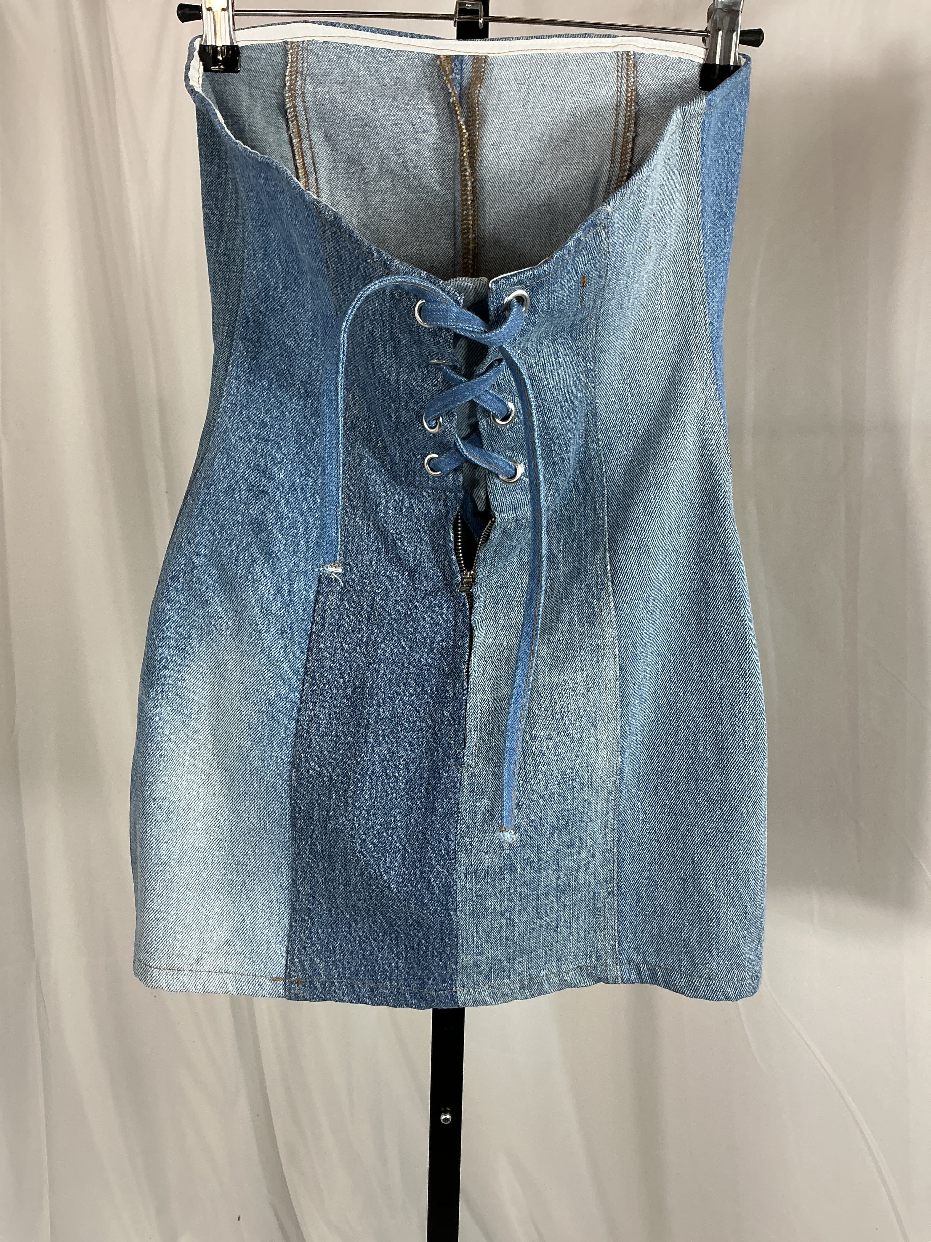 Denim Dress In Light Medium - Image 3