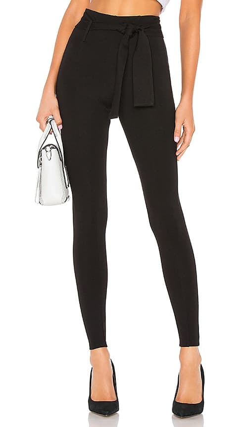 High Waist Belted Legging In Black - Image 1