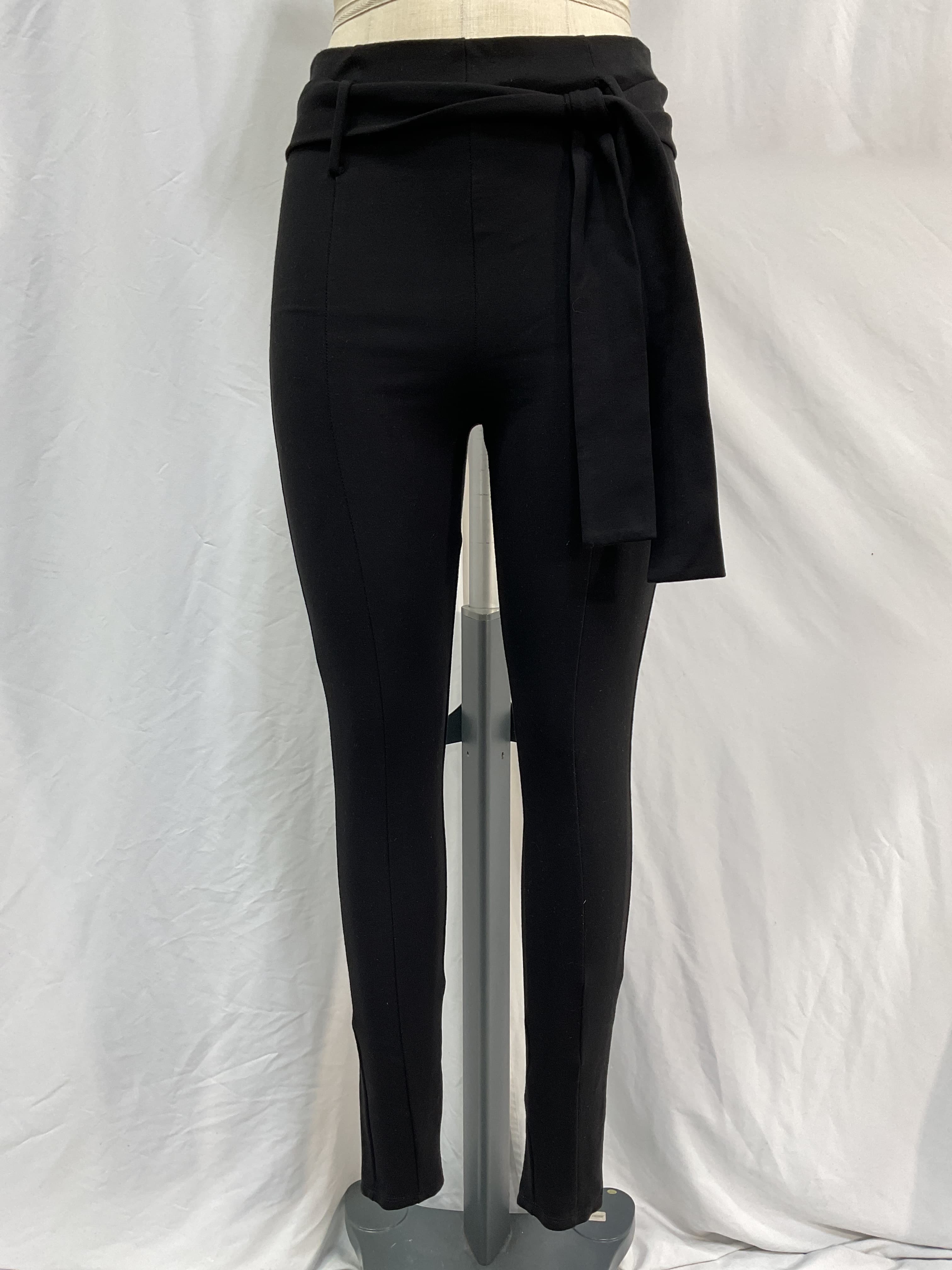 High Waist Belted Legging In Black - Image 2