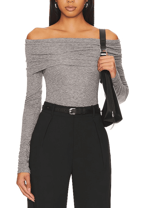 Triomphe Top In Heather Grey - Image 1