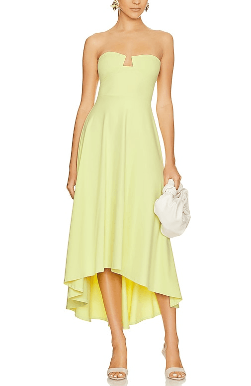 High Low Dress In Pale Lime - Image 1
