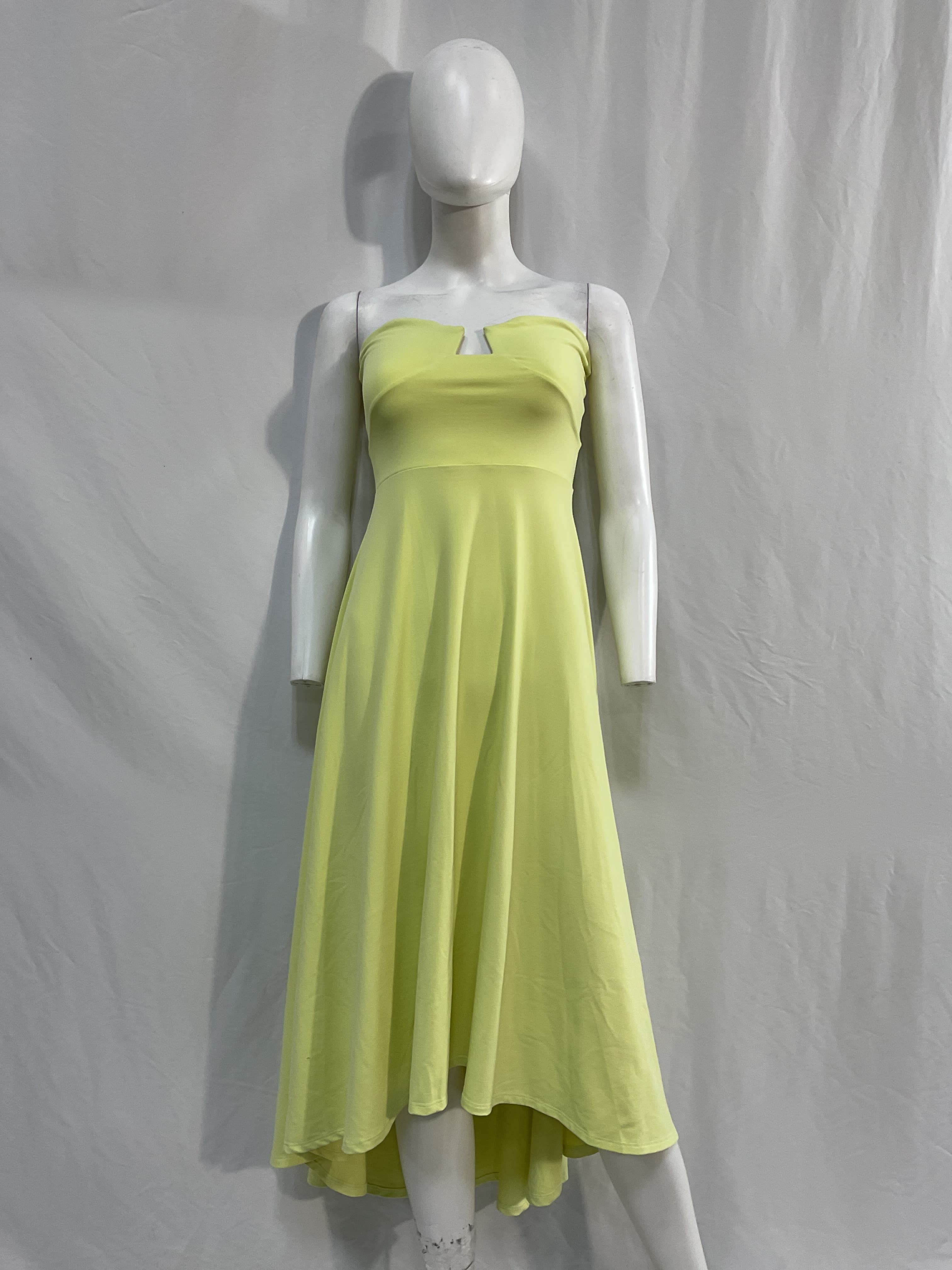 High Low Dress In Pale Lime - Image 4