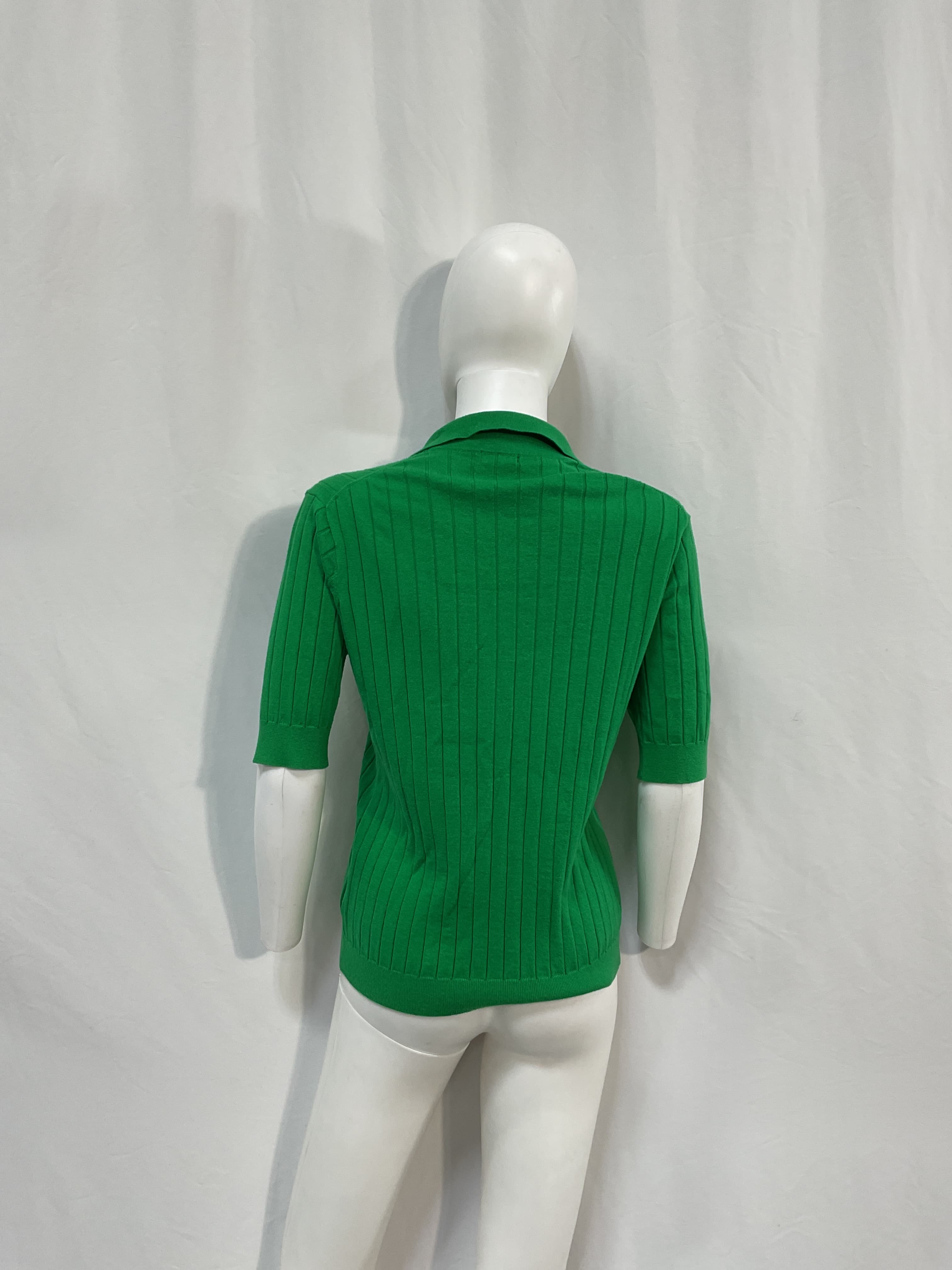 Ribbed Stripe-Trim Polo Sweater - Image 4