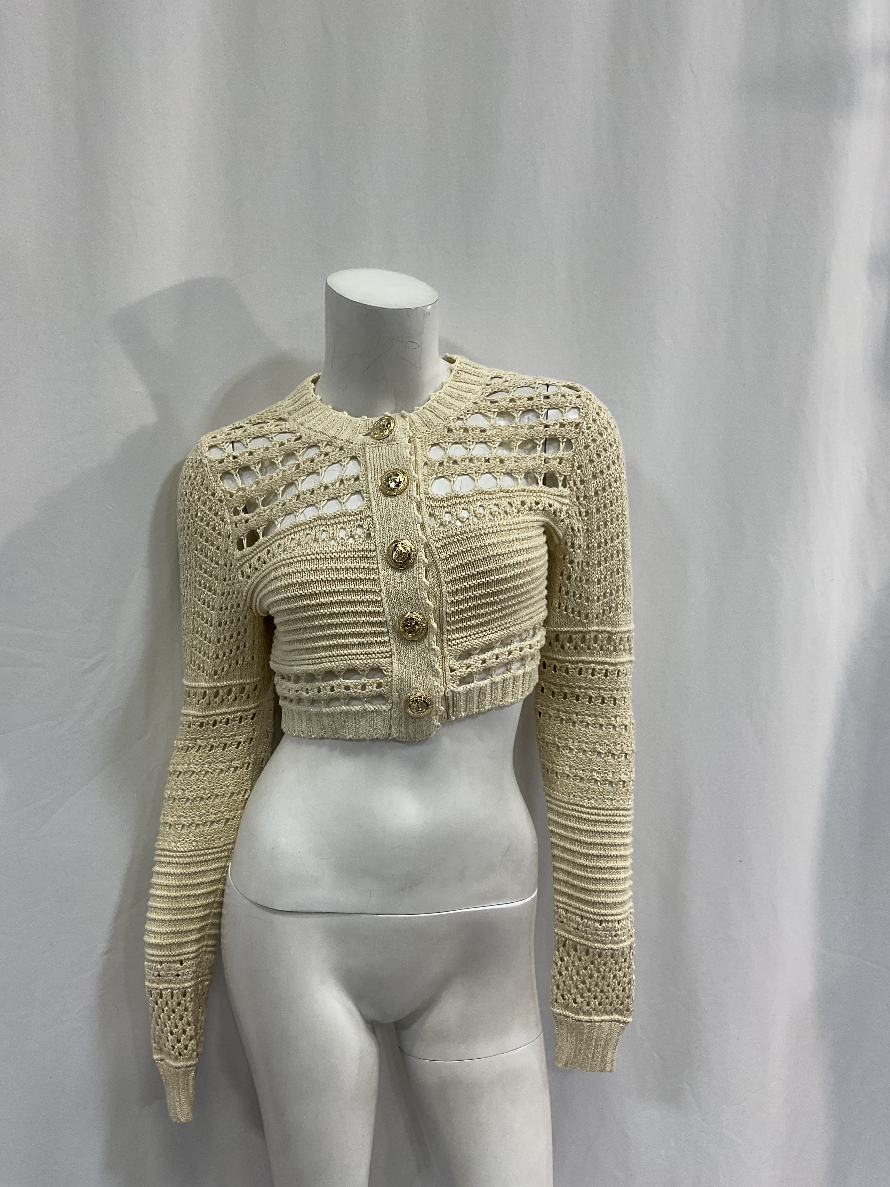Nico Cardigan In Ivory/Gold - Image 2