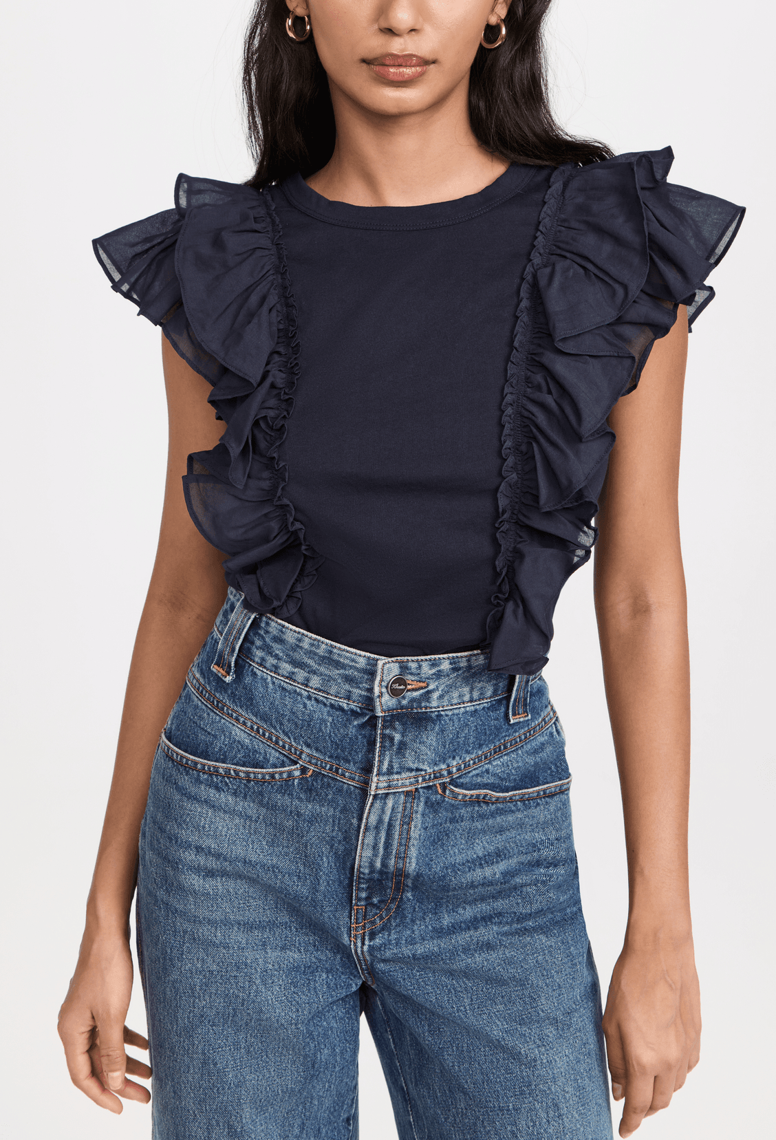 Jean Bardot Ruffle Tee - Image 2