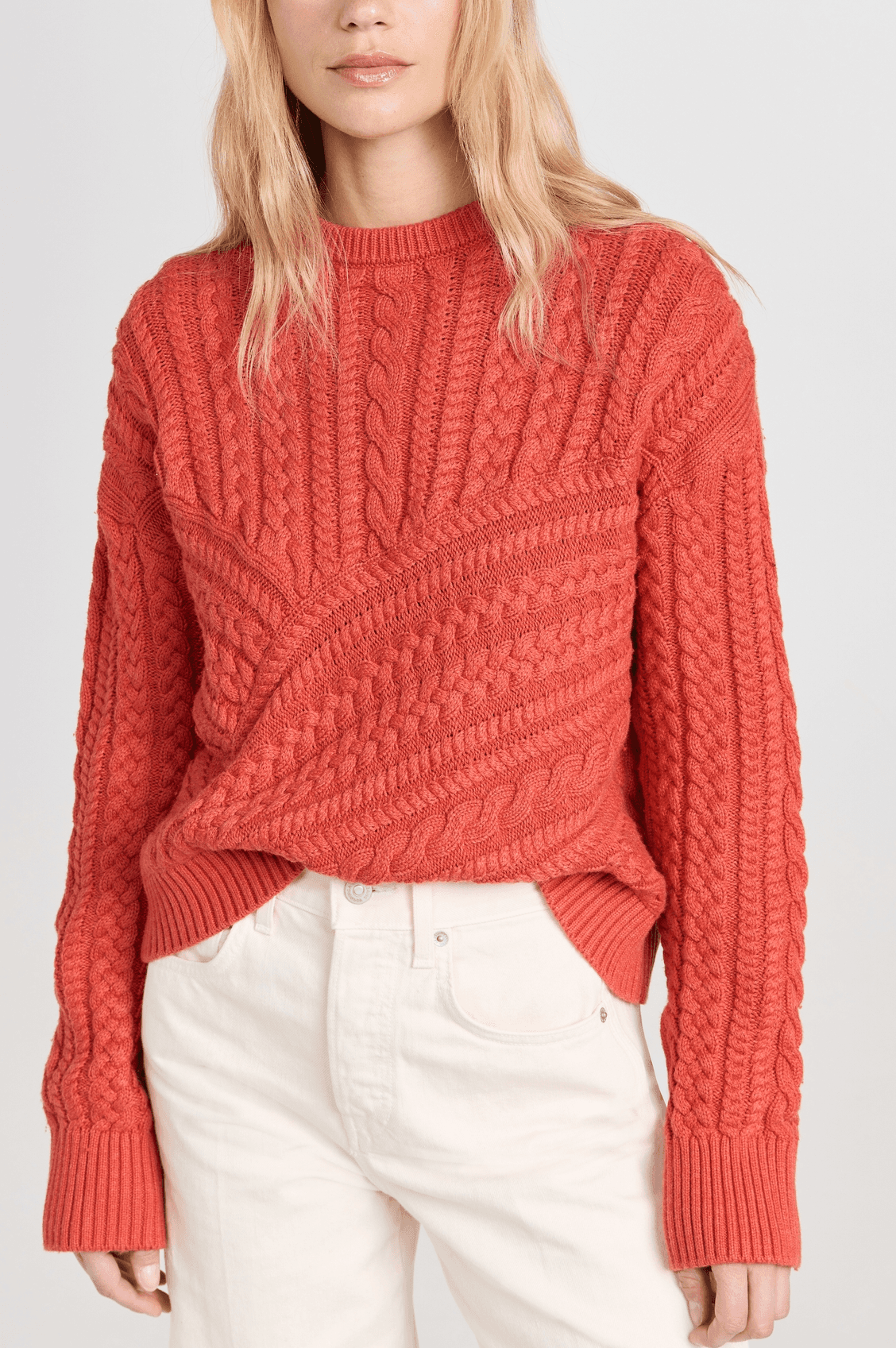 Merino Wool Cable Knit Sweater - Image 1