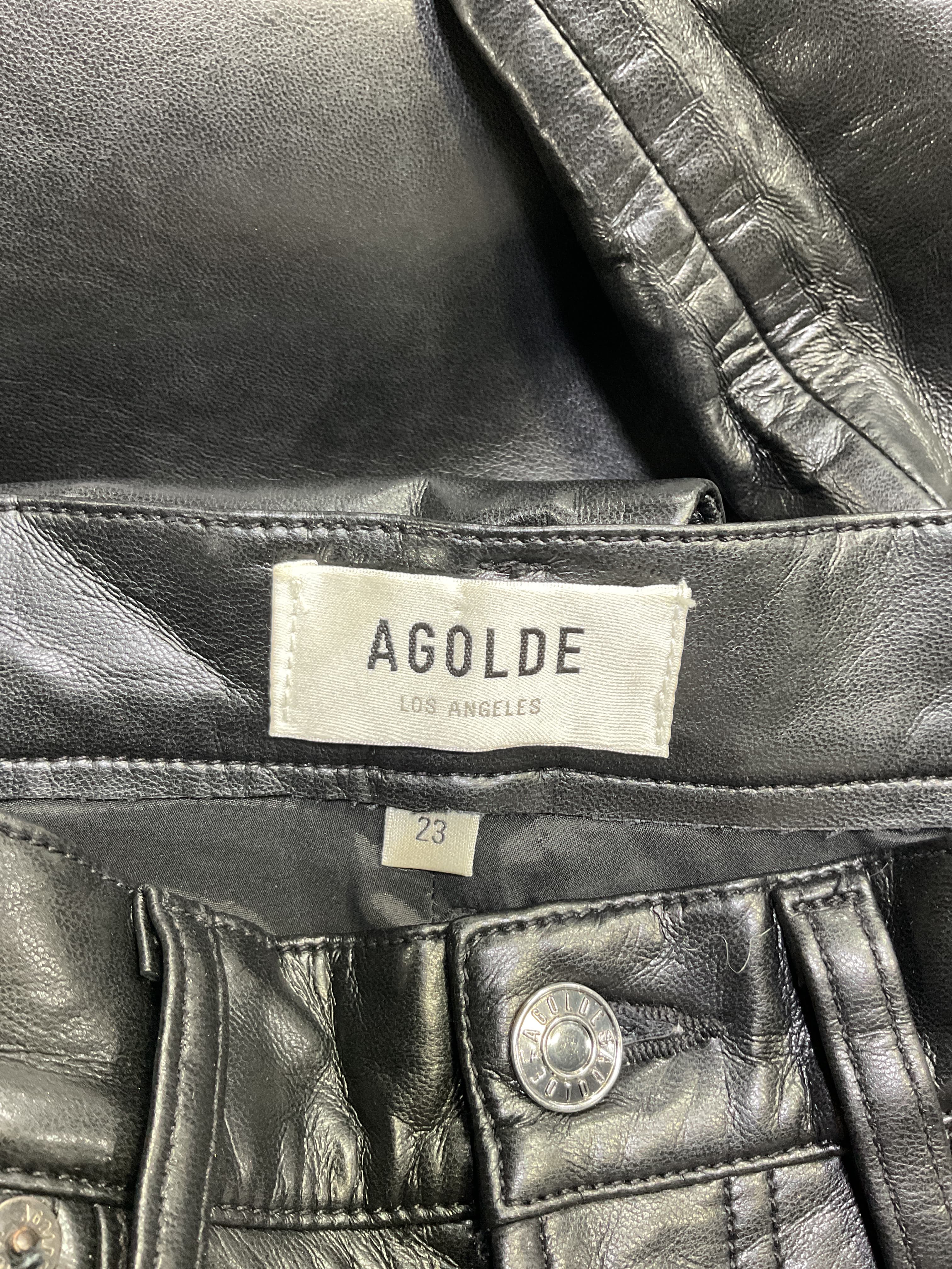 Recycled Leather 90's Pinch Waist: High Rise Straight Jeans - Image 2