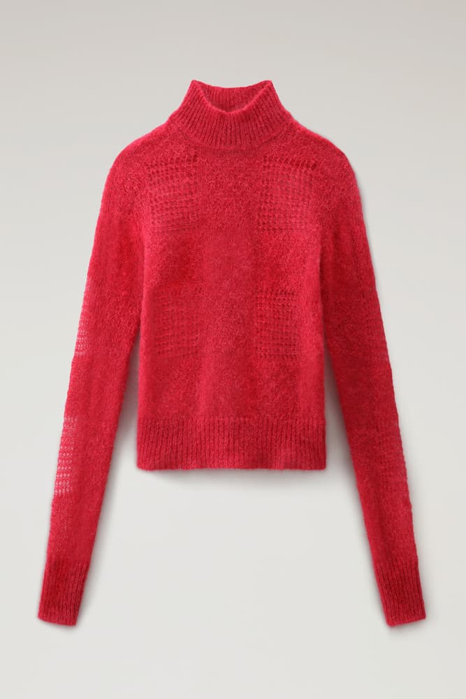 See-Through Mohair Wool Blend Knit Top - Image 1