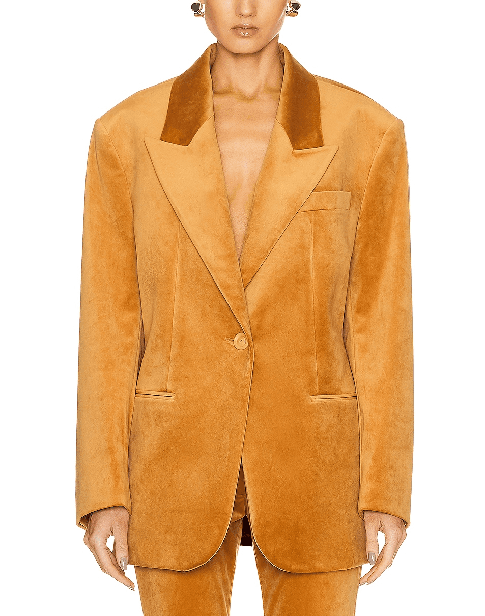 Single Button Blazer In Honey Yellow - Image 1