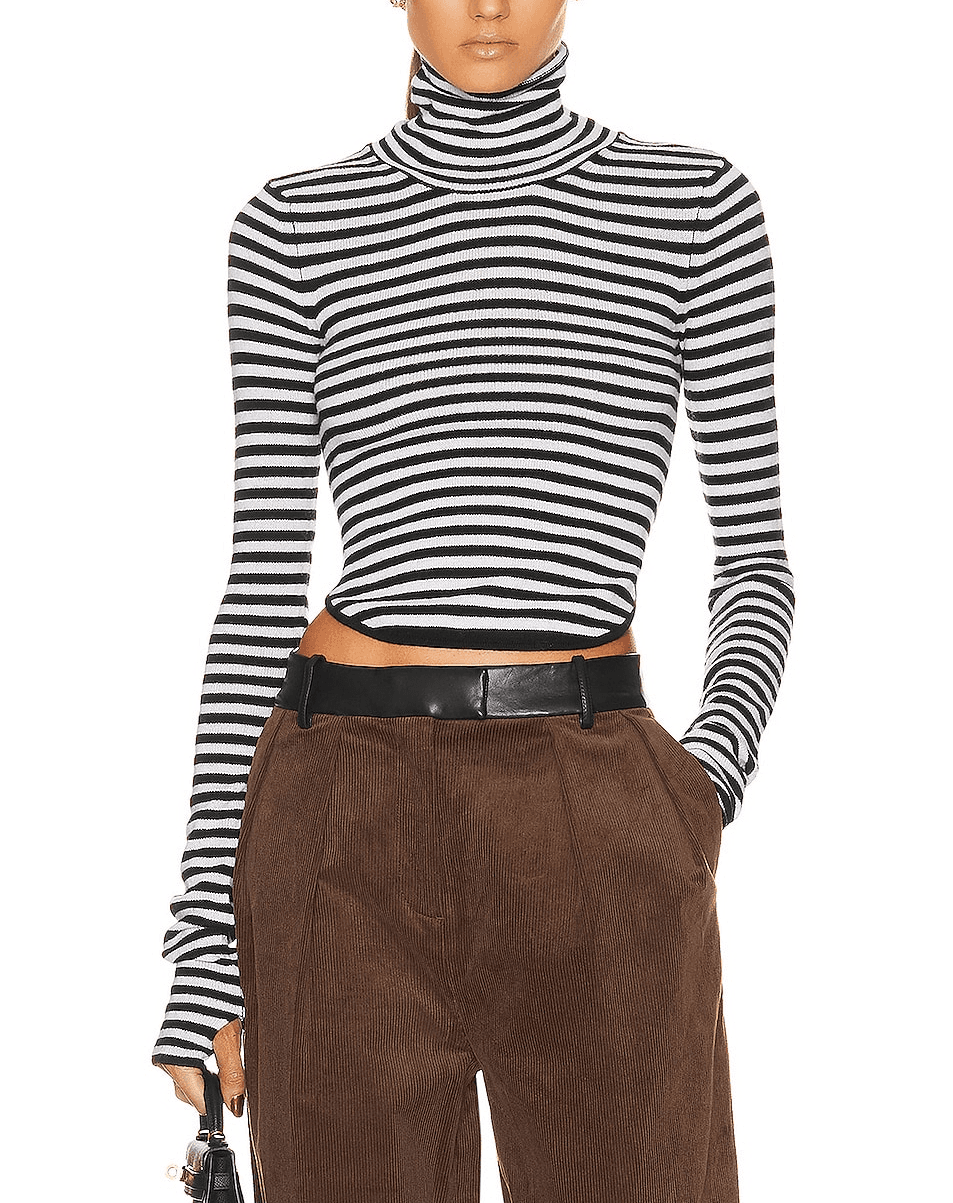 Alva Turtleneck In Black & White - Image 1