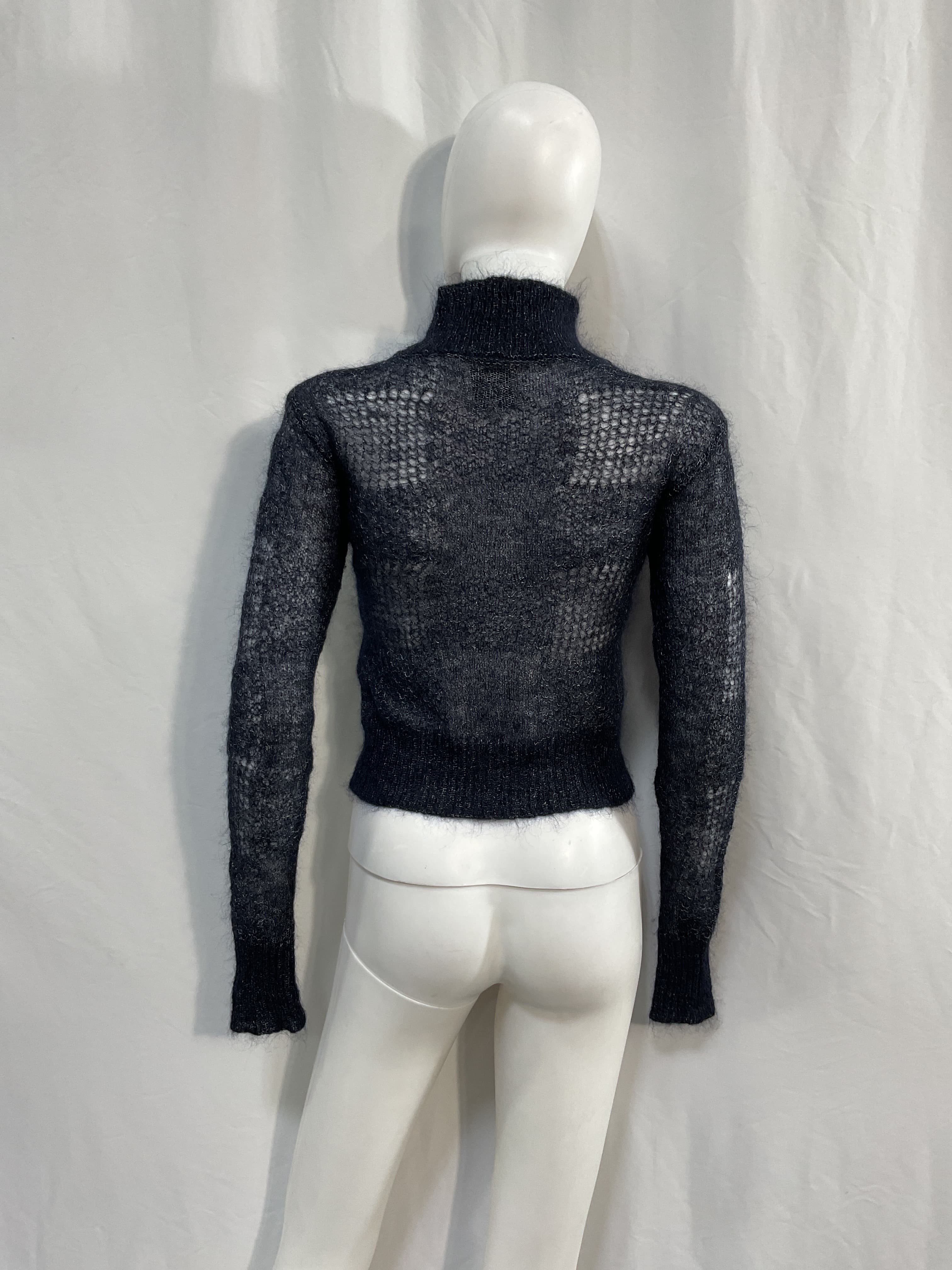 See-Through Mohair Wool Blend Knit Top - Image 3