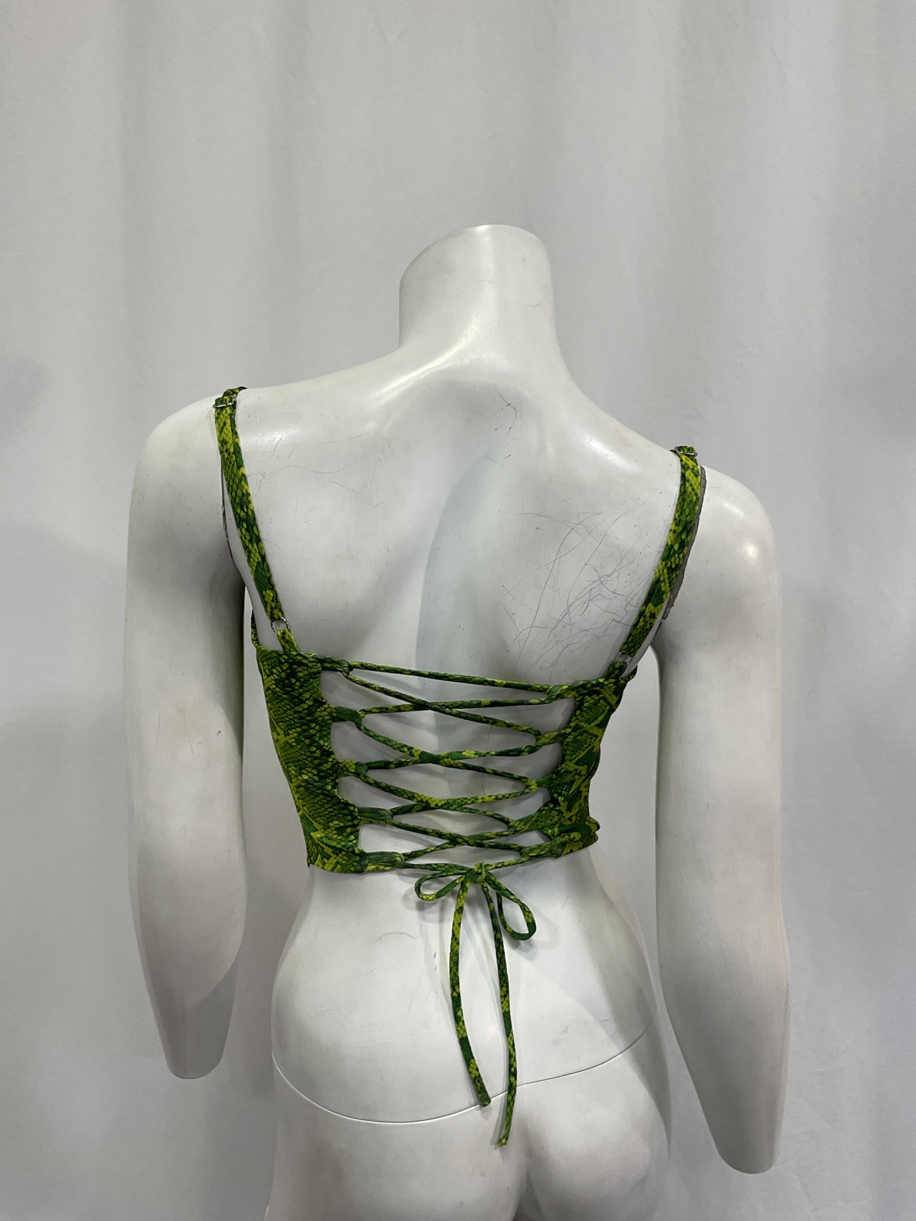 Love Corset Top In Lime Python - Image 4