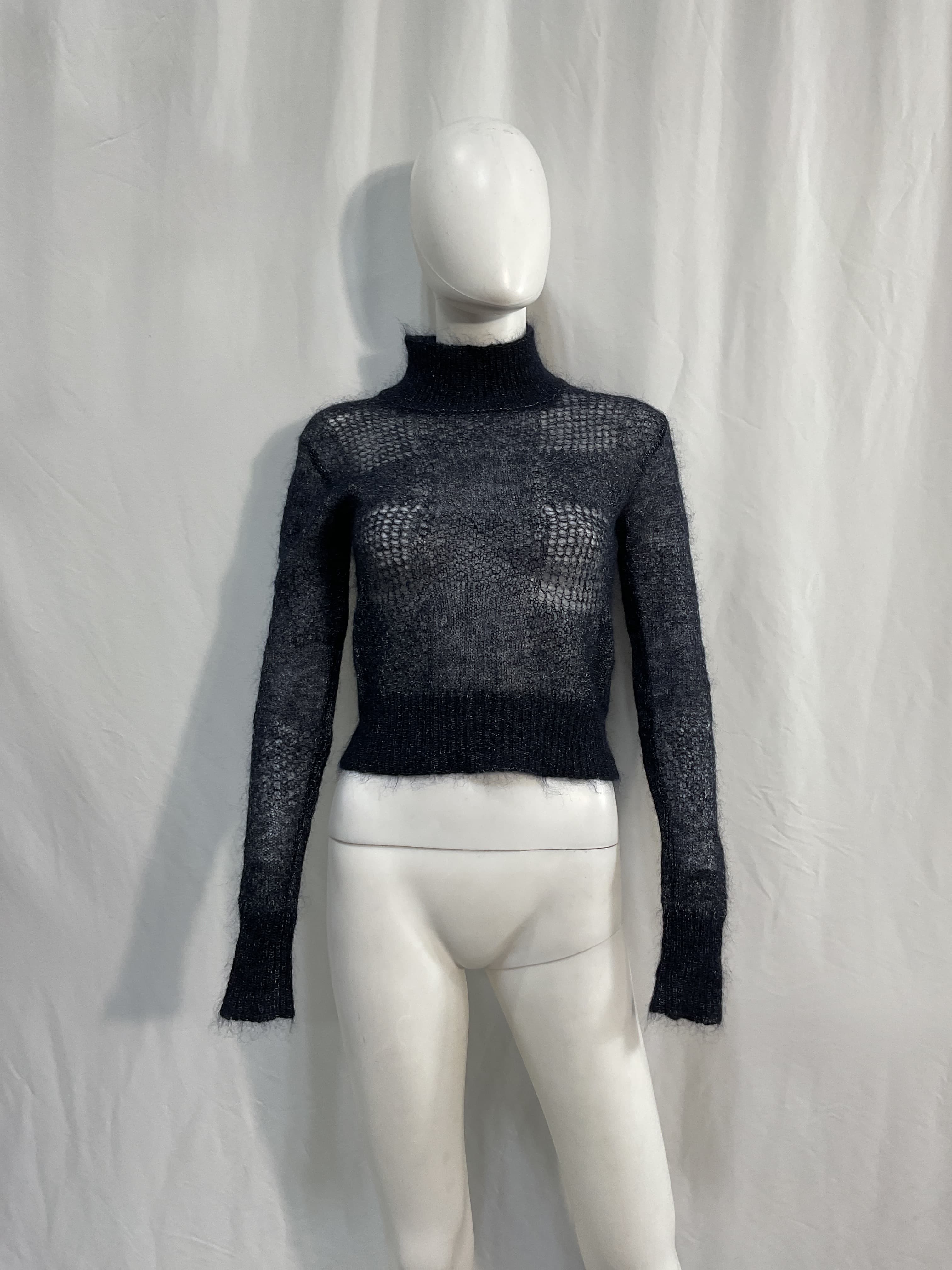 See-Through Mohair Wool Blend Knit Top - Image 2