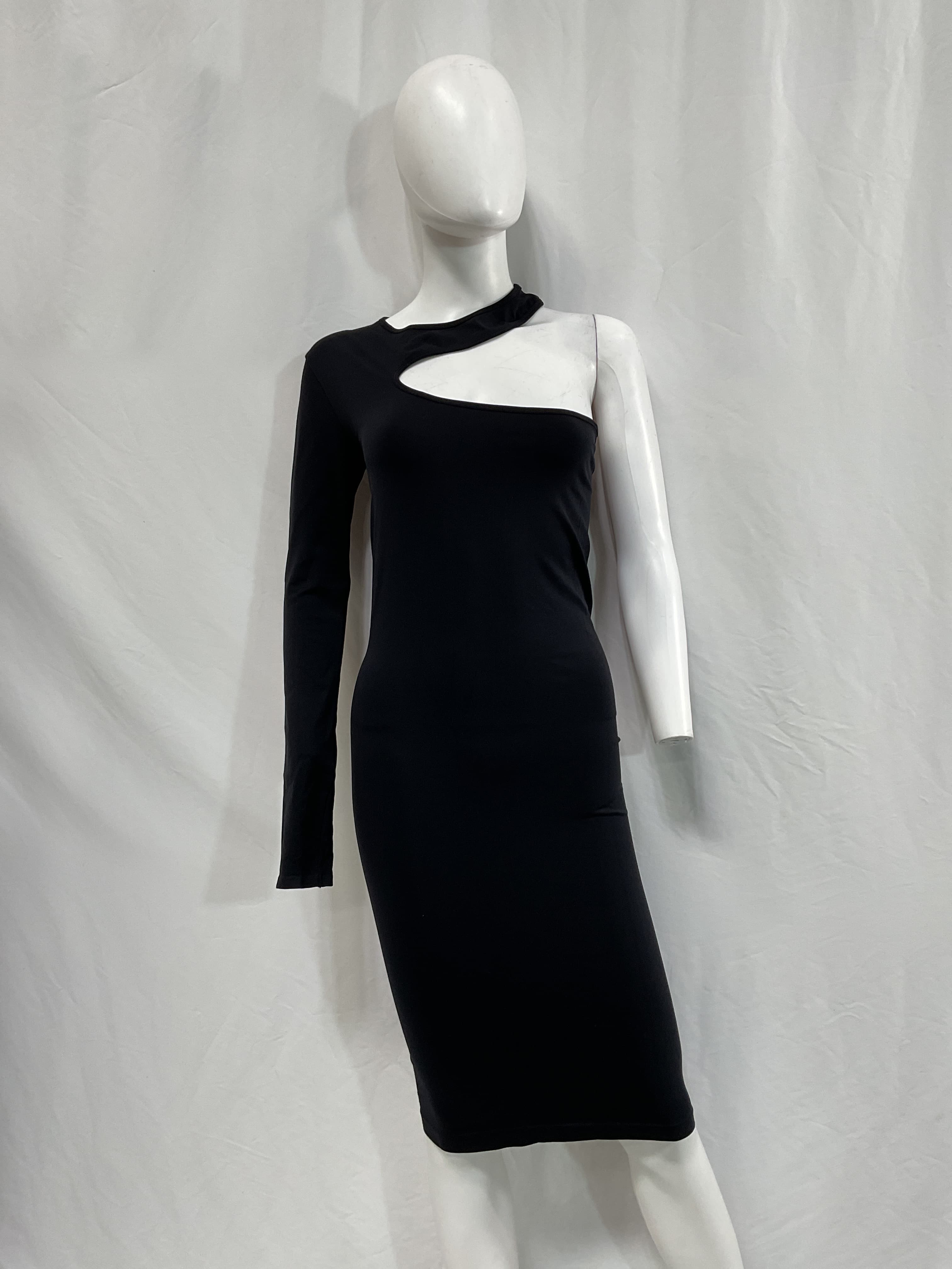 Seamless Jersey Cutout Dress In Black - Image 2