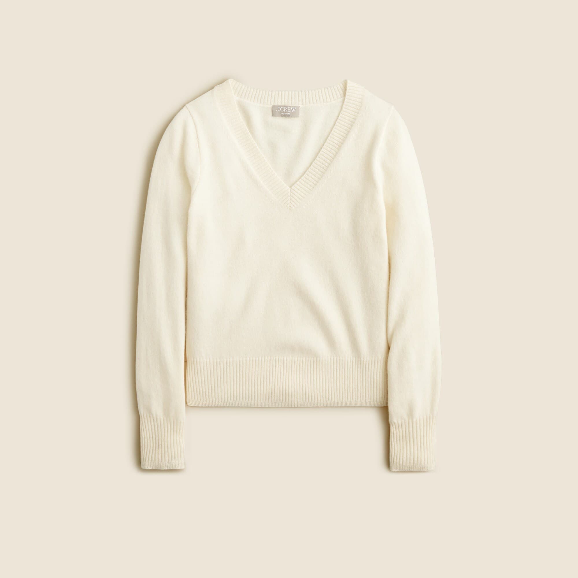 Cashmere Cropped V-Neck Sweater - Image 1