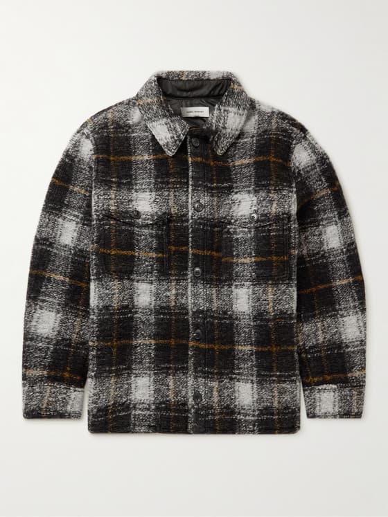 Kervont Checked Wool-Blend Boucl Overshirt - Image 1