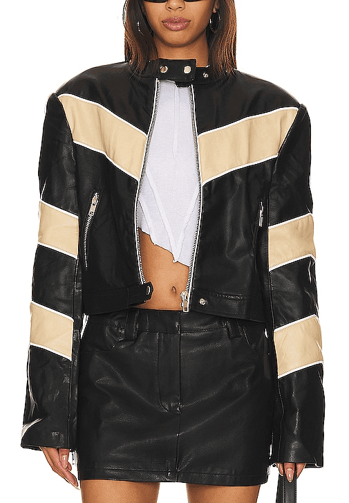 Tobaias Faux Leather Moto Jacket In Black - Image 1