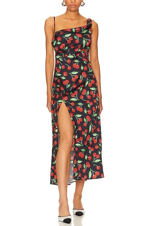Xena Midi Dress In Black Multi - Image 1