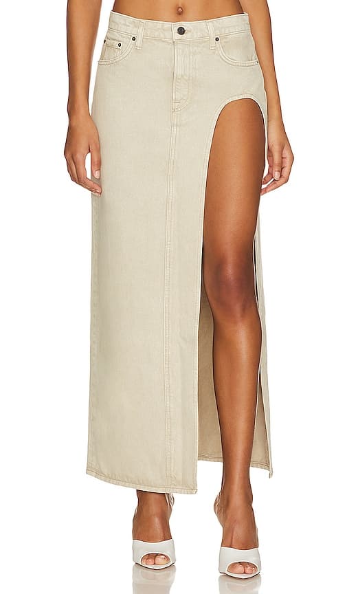 Blanca Maxi Skirt With High Slit In Montana - Image 1