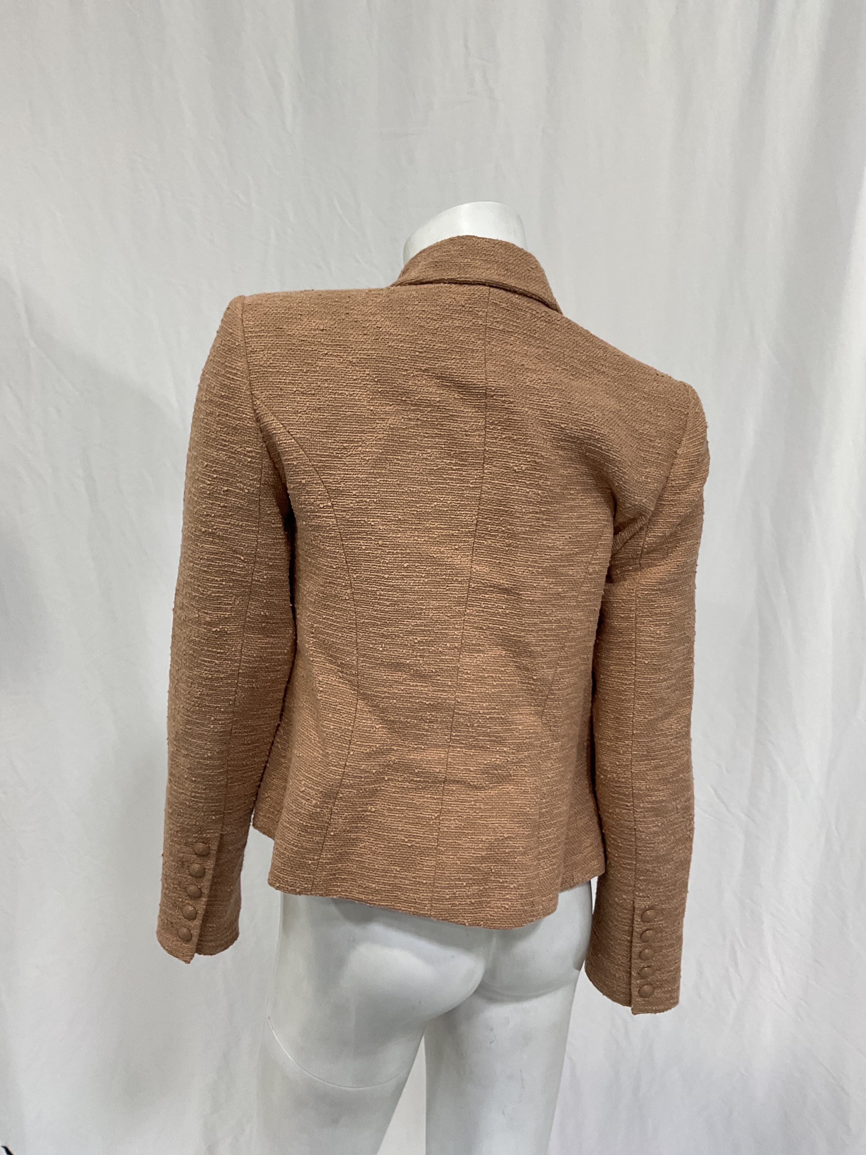 Brooke Double Breasted Crop Blazer In Praline - Image 2