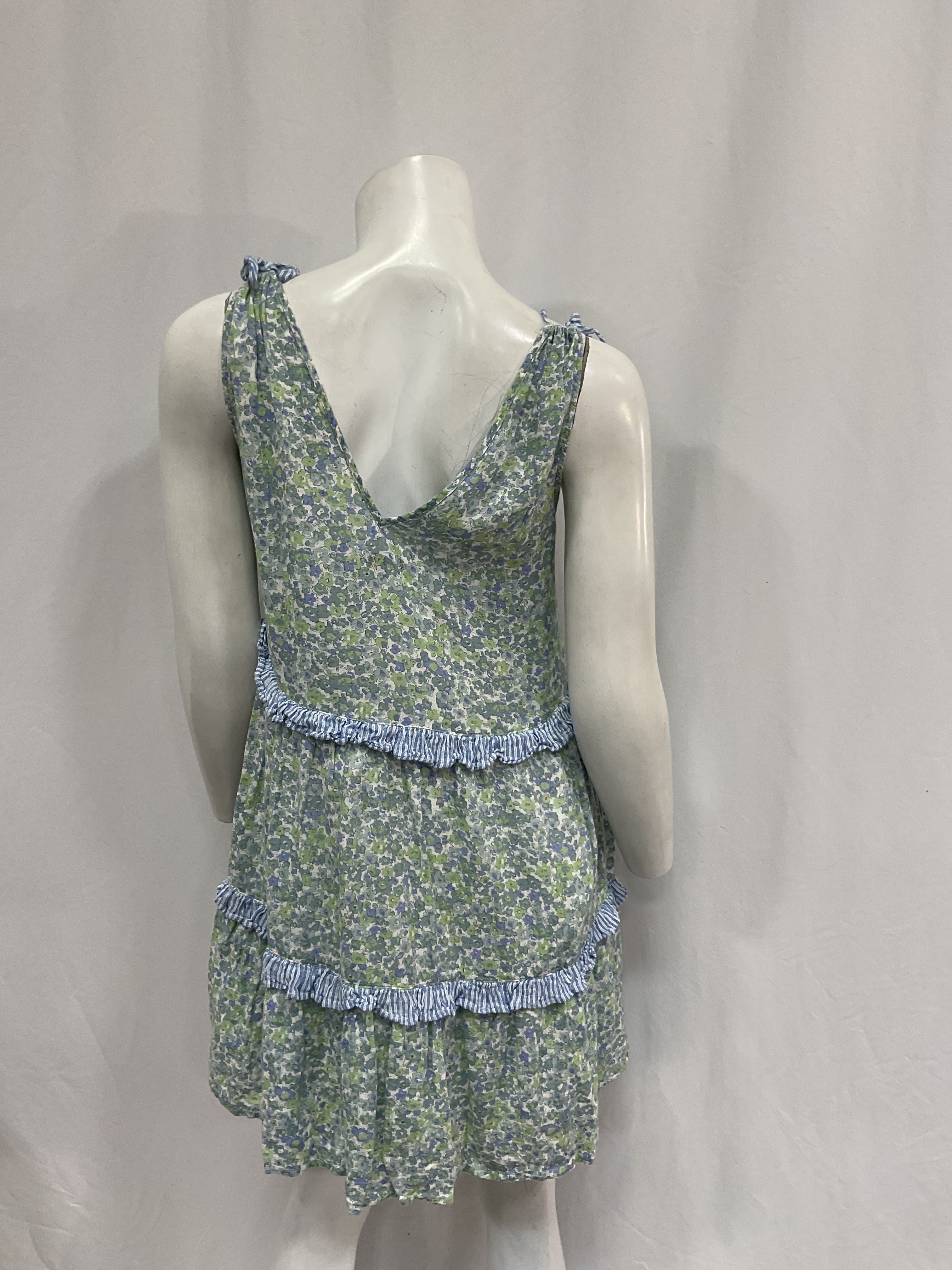 Janelle Mini Dress In Blue Green Wildflower Mix - Image 4