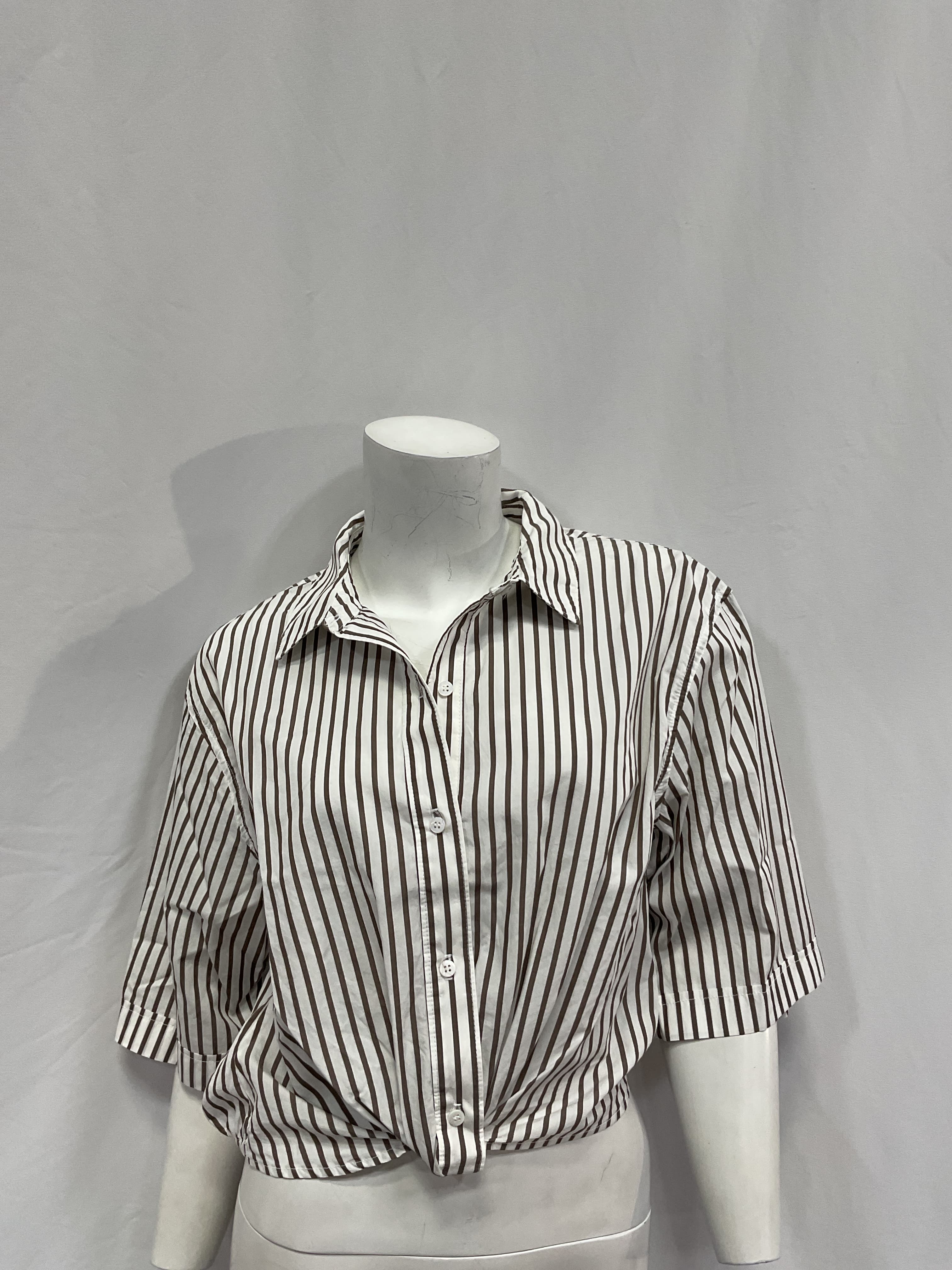 80s Poplin Striped Twist Shirt - Image 2