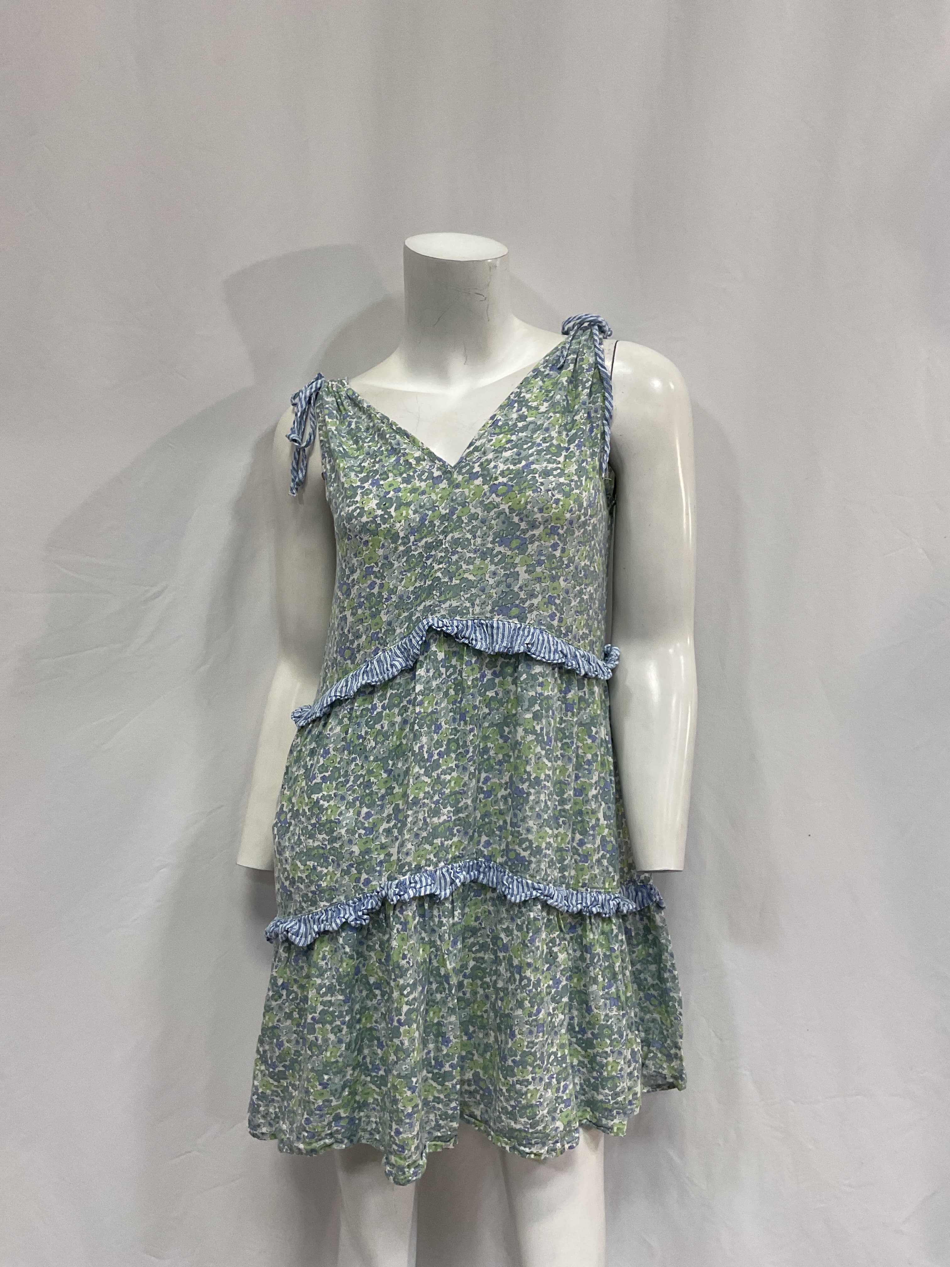 Janelle Mini Dress In Blue Green Wildflower Mix - Image 2