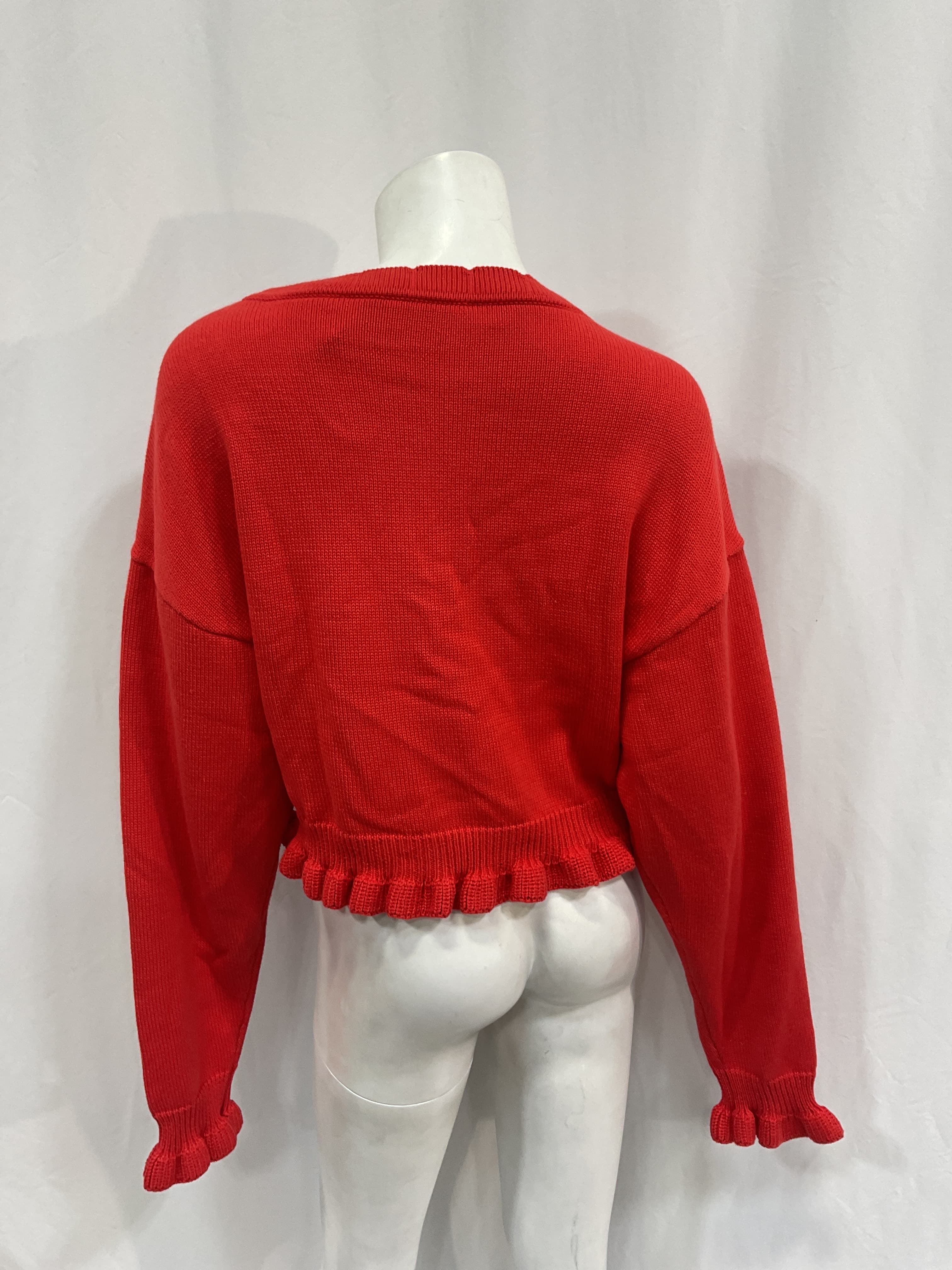 Jovien Rosette Cardigan In Red - Image 3