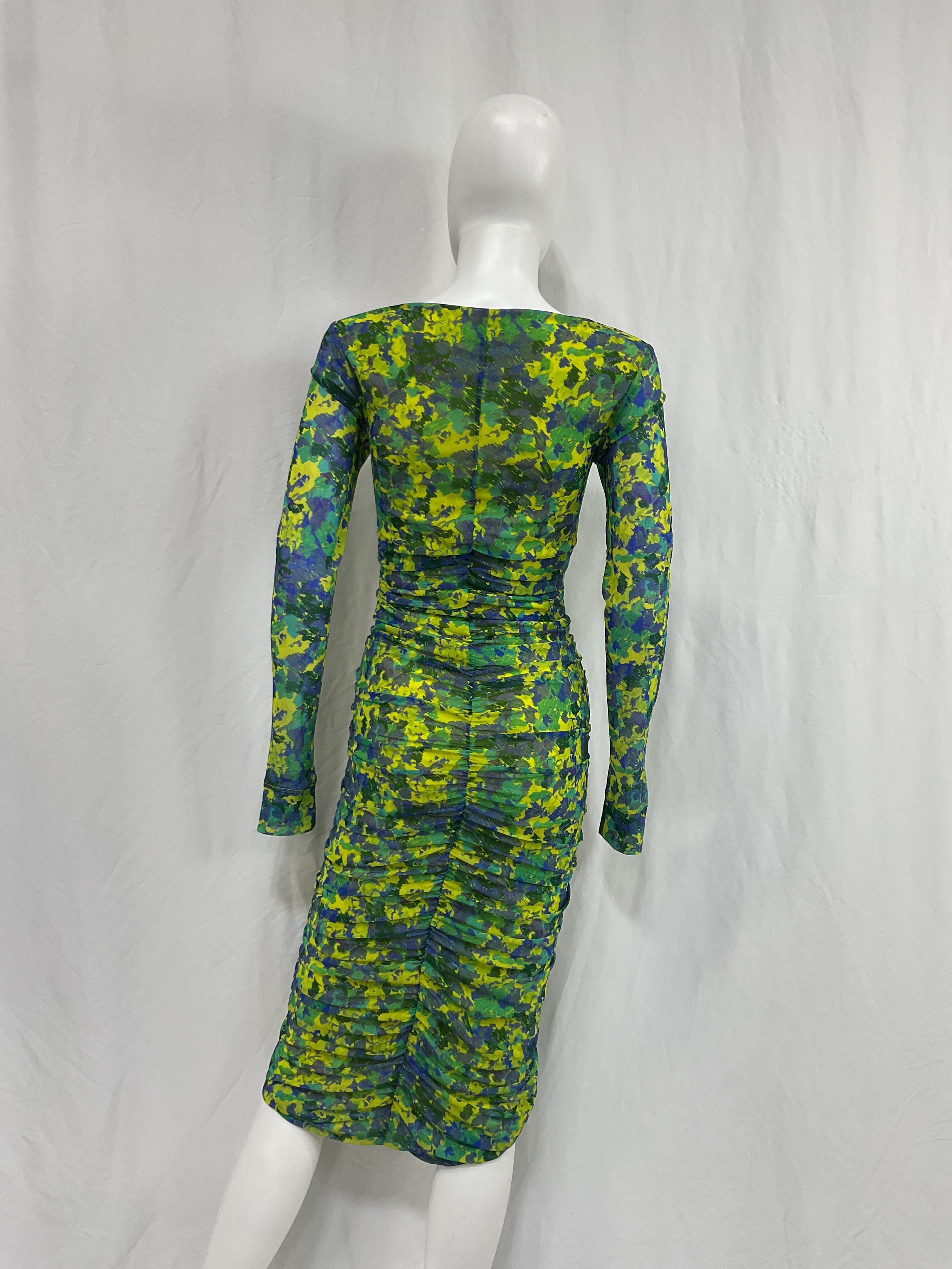 Printed Mesh Dress In Sulphur Spring - Image 2